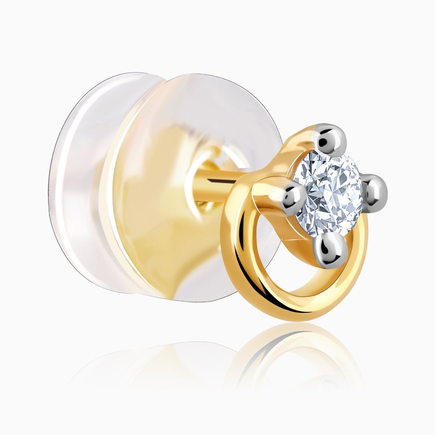 Gold Aureole Diamond Earrings
