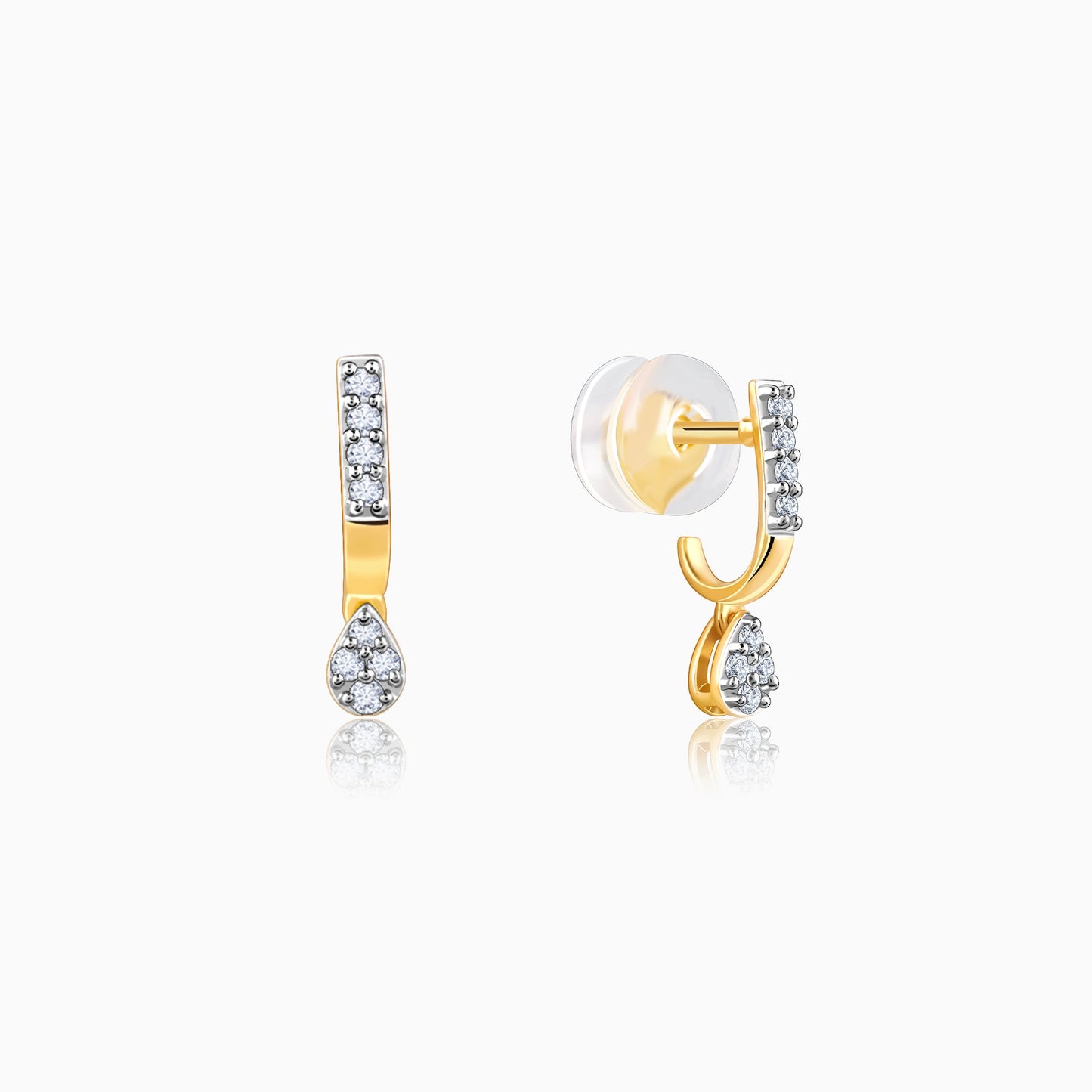 Gold Trickle Drop Diamond Earrings