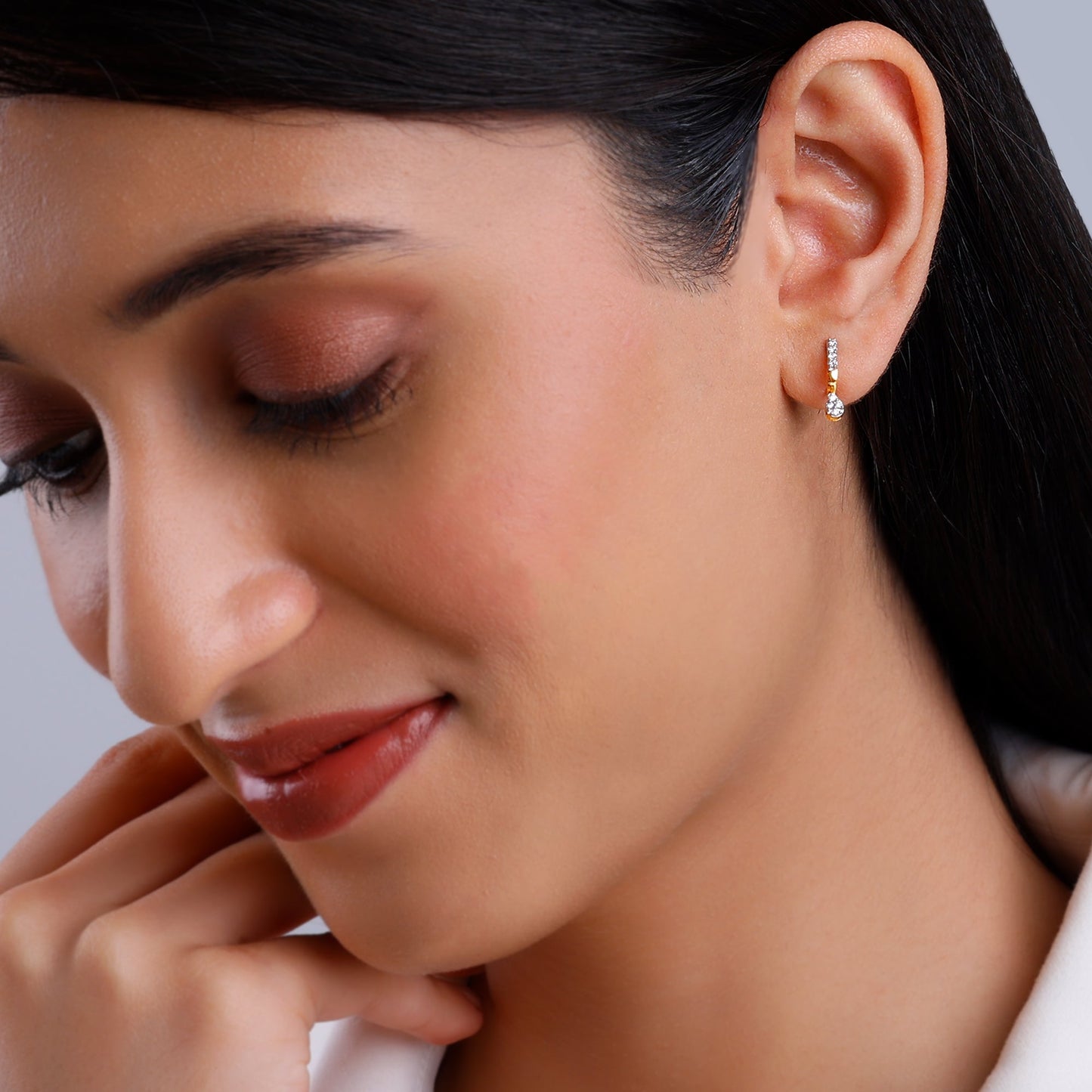 Gold Trickle Drop Diamond Earrings