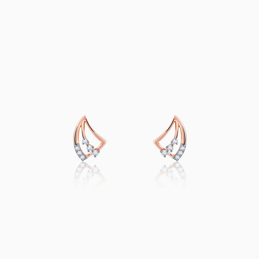 Rose Gold Wayfarer Diamond Earrings
