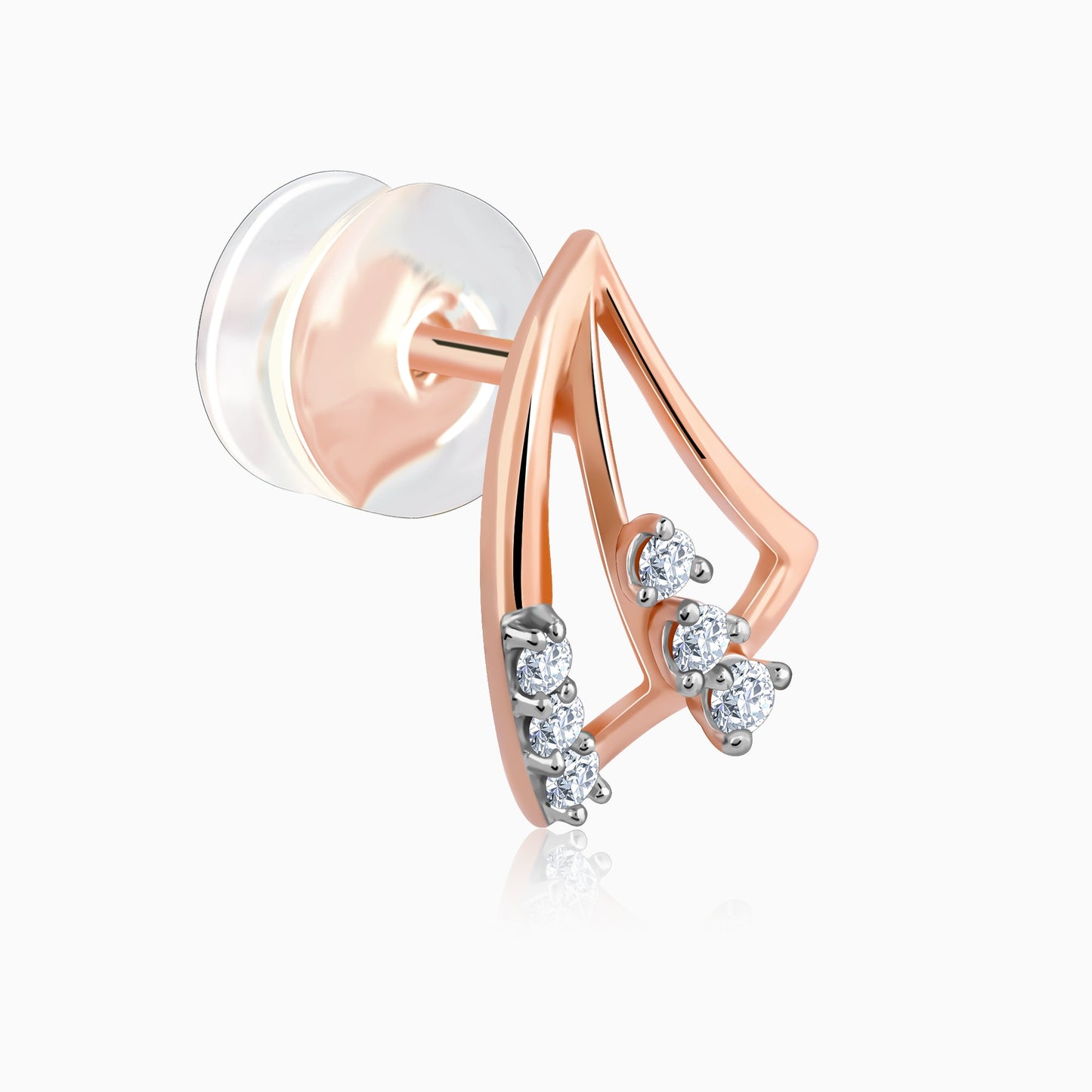 Rose Gold Wayfarer Diamond Earrings