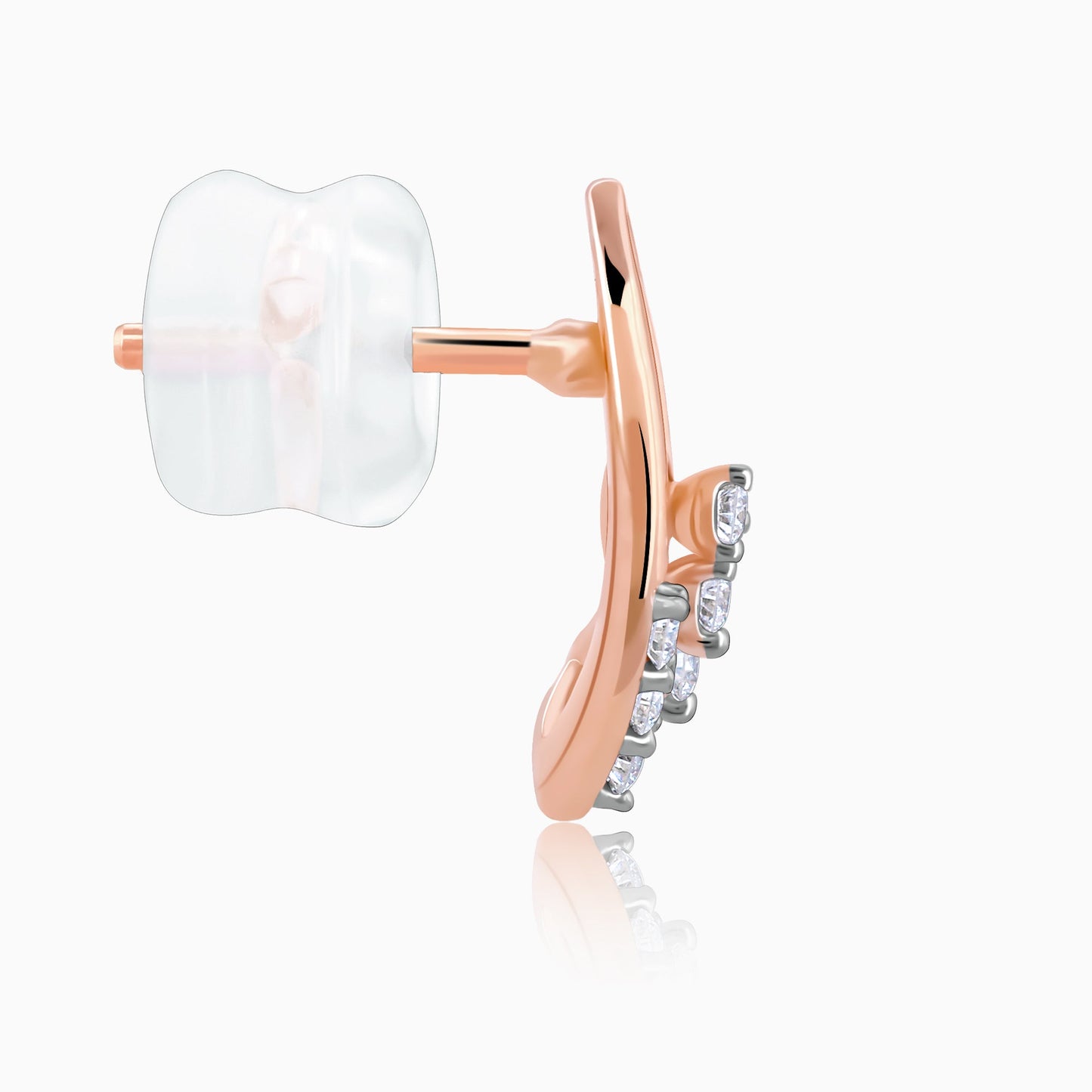 Rose Gold Wayfarer Diamond Earrings