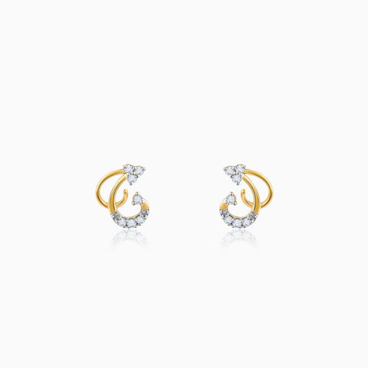 Gold Frilly Lab Grown Diamond Earrings