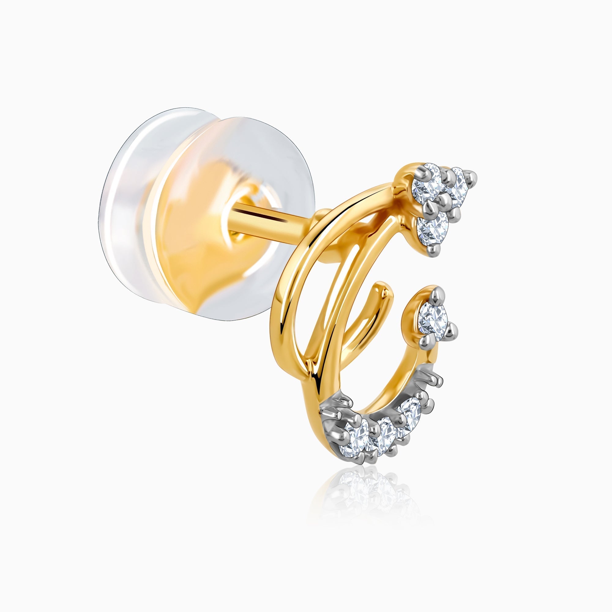 Gold Frilly Lab Grown Diamond Earrings