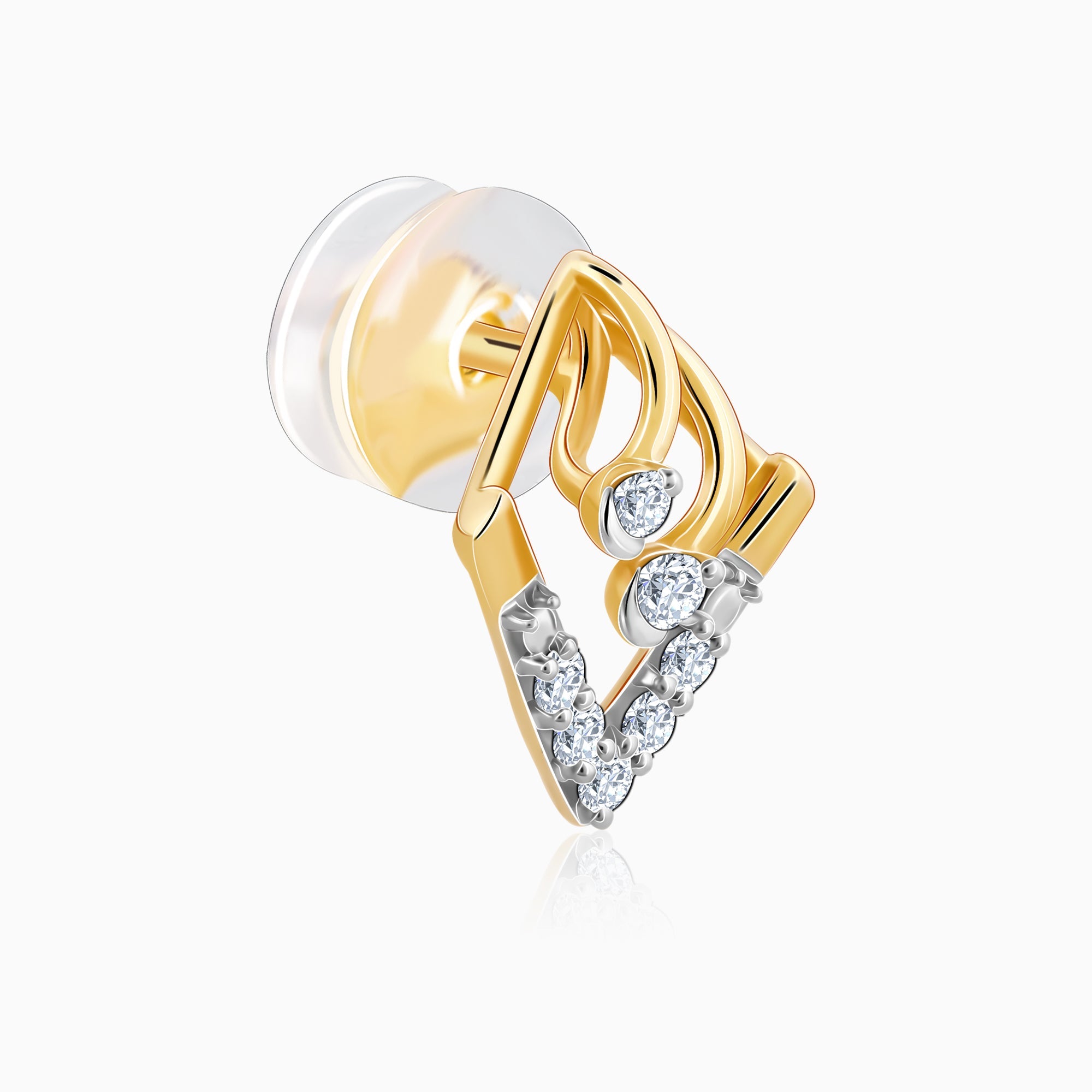 Gold Stellar Rhombus Diamond Earrings