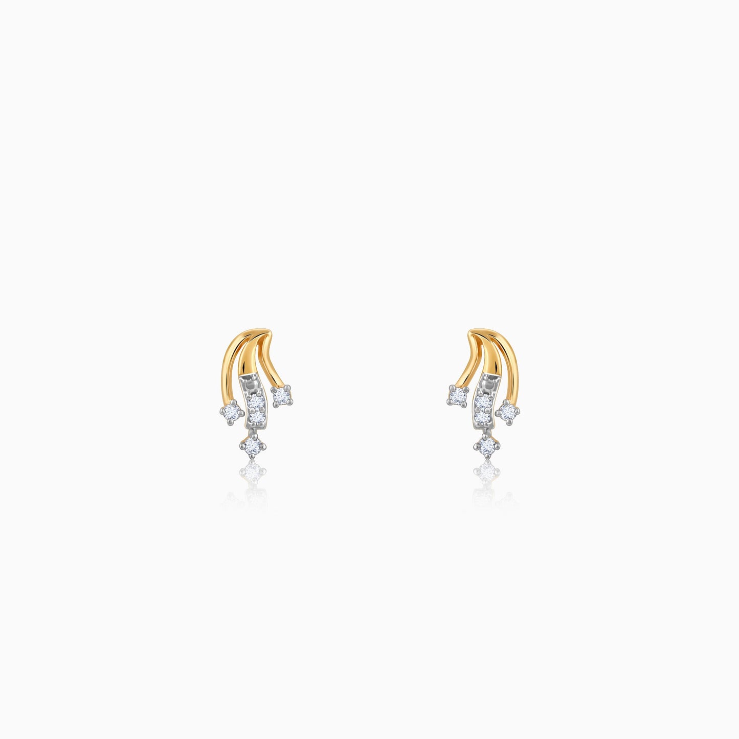 Gold Trail Diamond Earrings