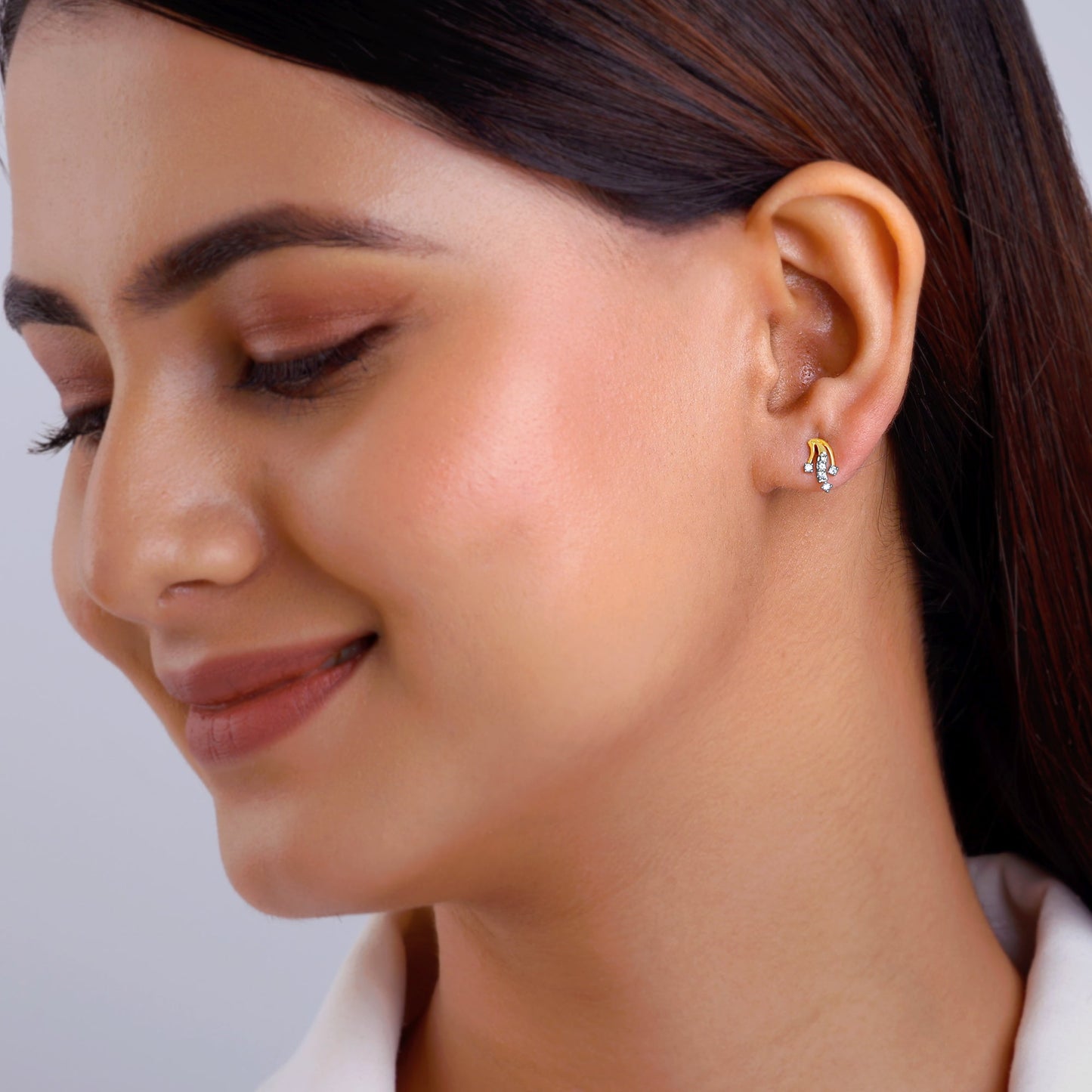 Gold Trail Diamond Earrings