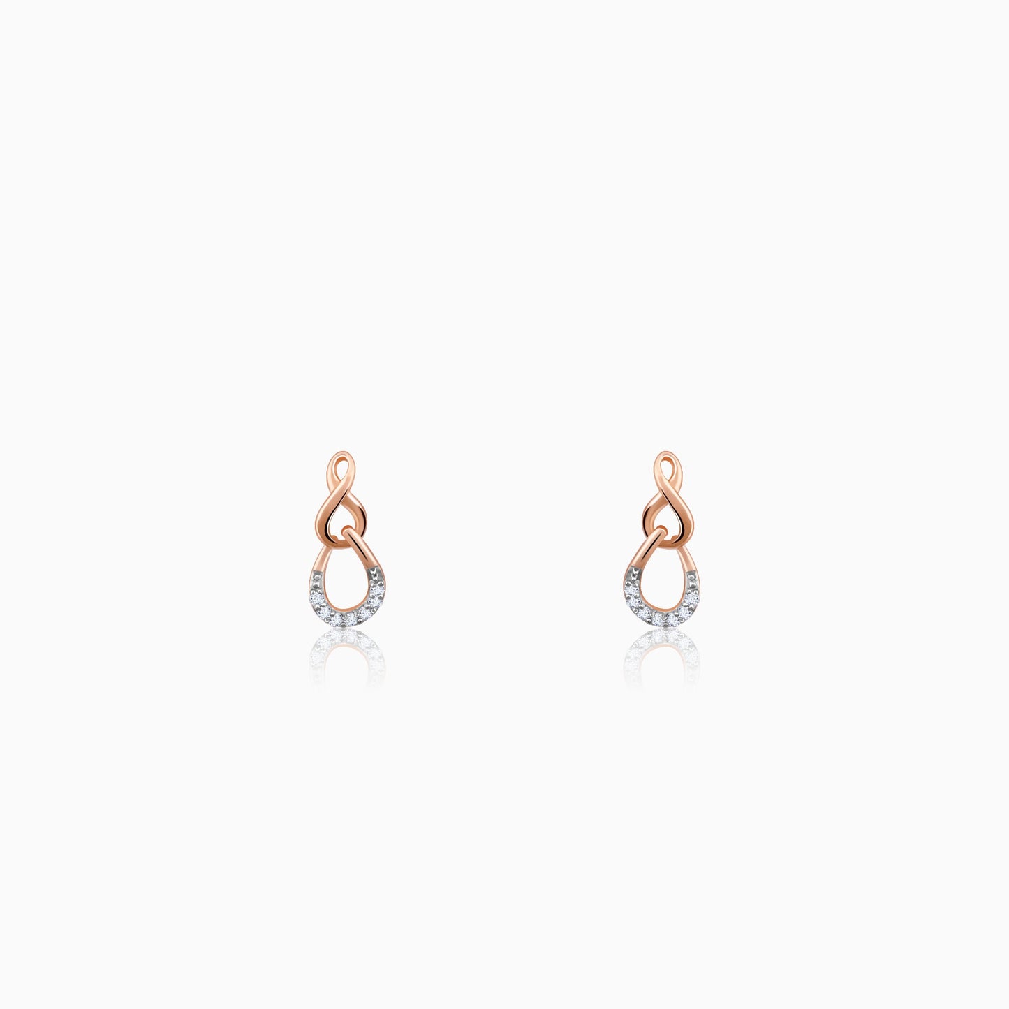 Rose Gold Twinkling Drops Diamond Earrings
