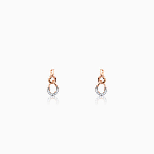 Rose Gold Twinkling Drops Diamond Earrings