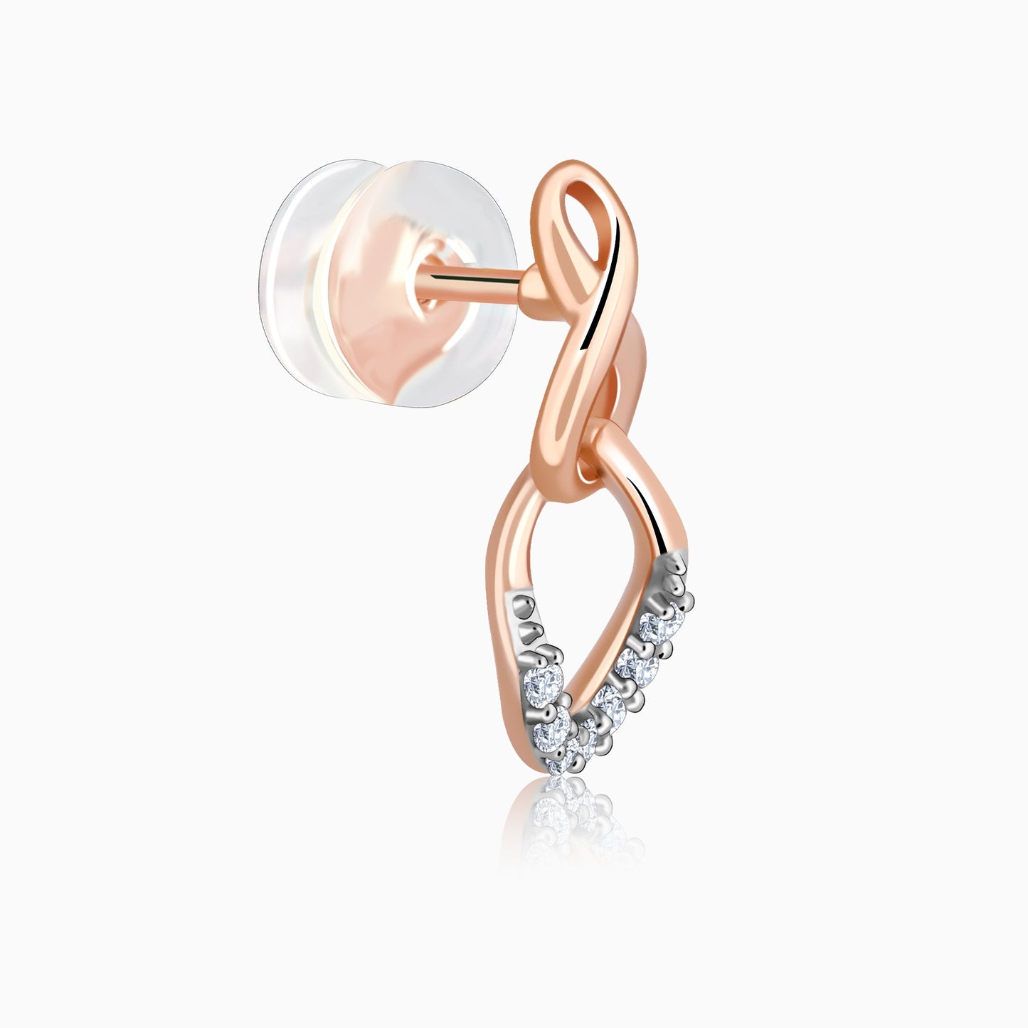 Rose Gold Twinkling Drops Diamond Earrings