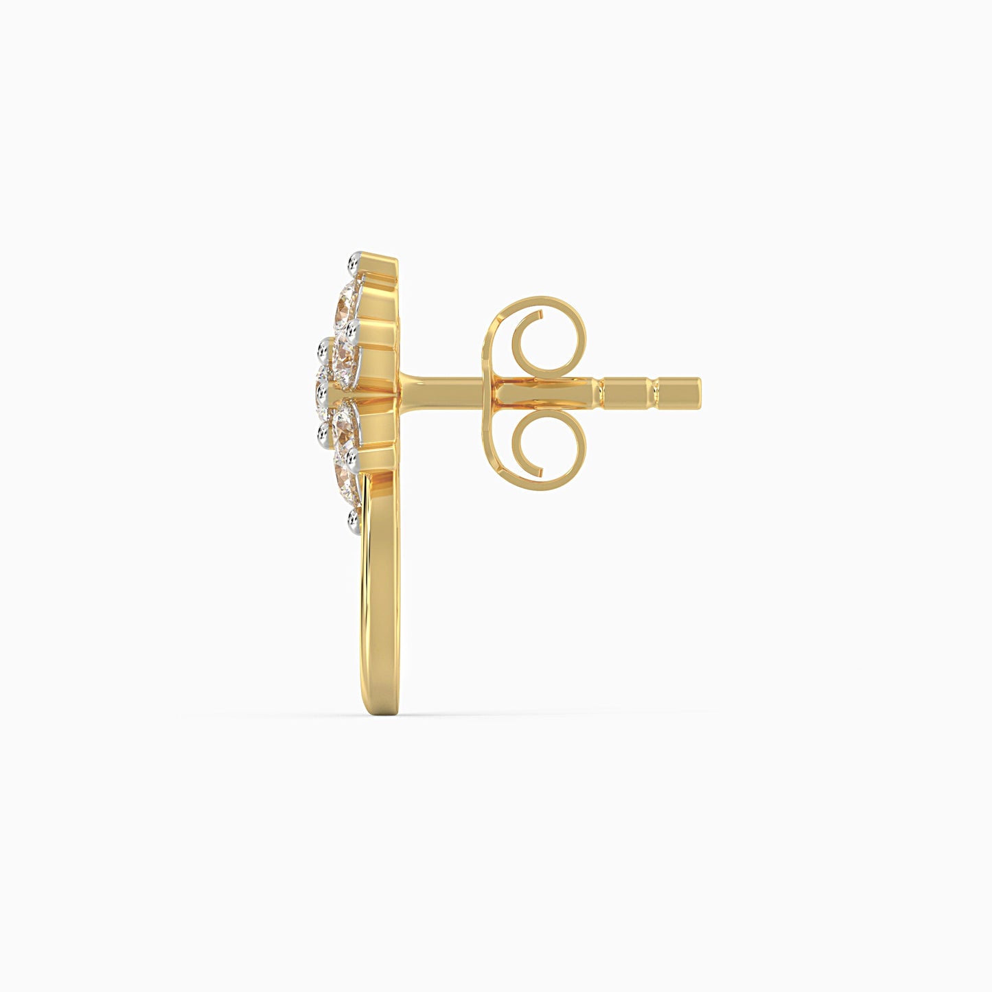 Gold Blooming Diamond Stud Earrings