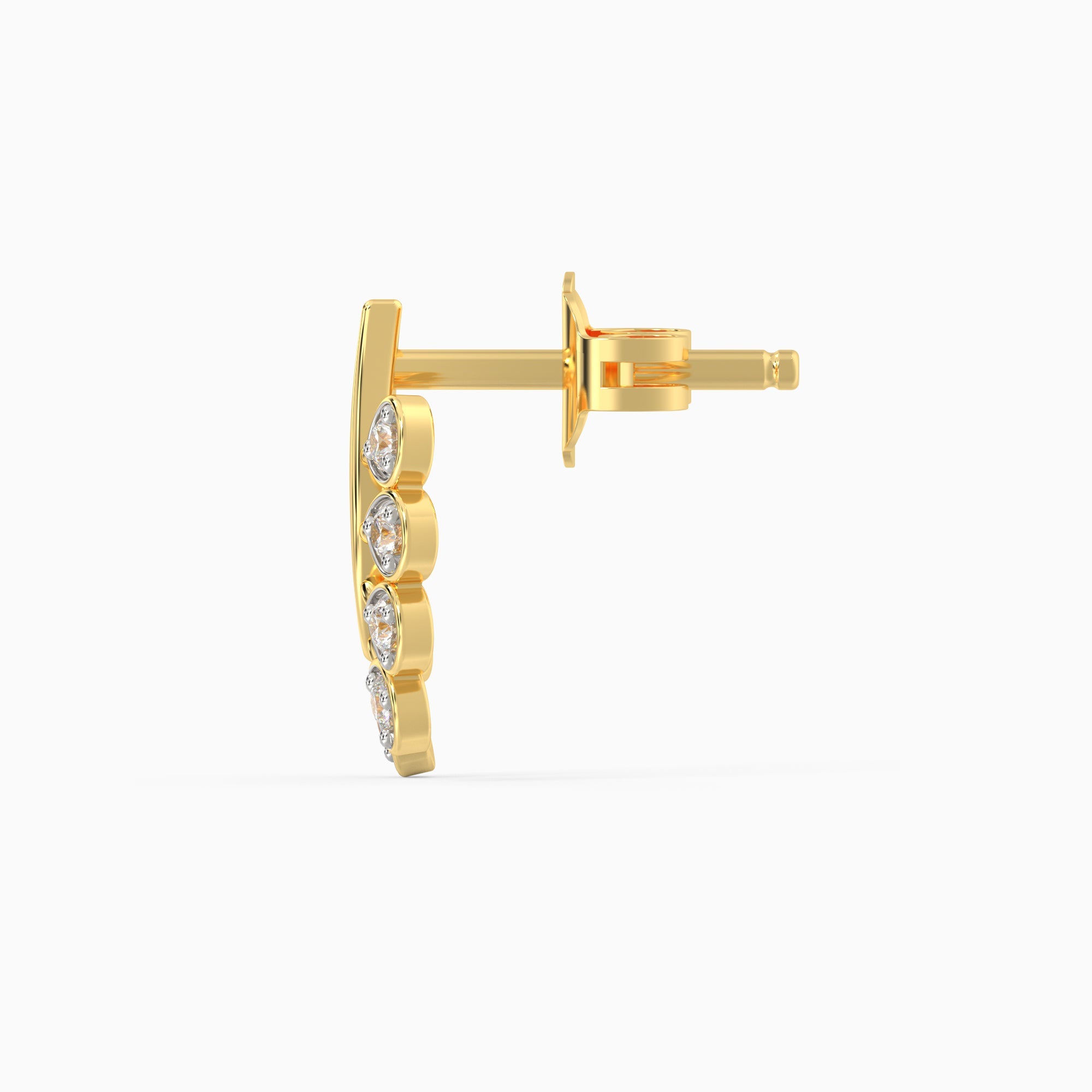 Gold Graceful Curve Diamond Earrings