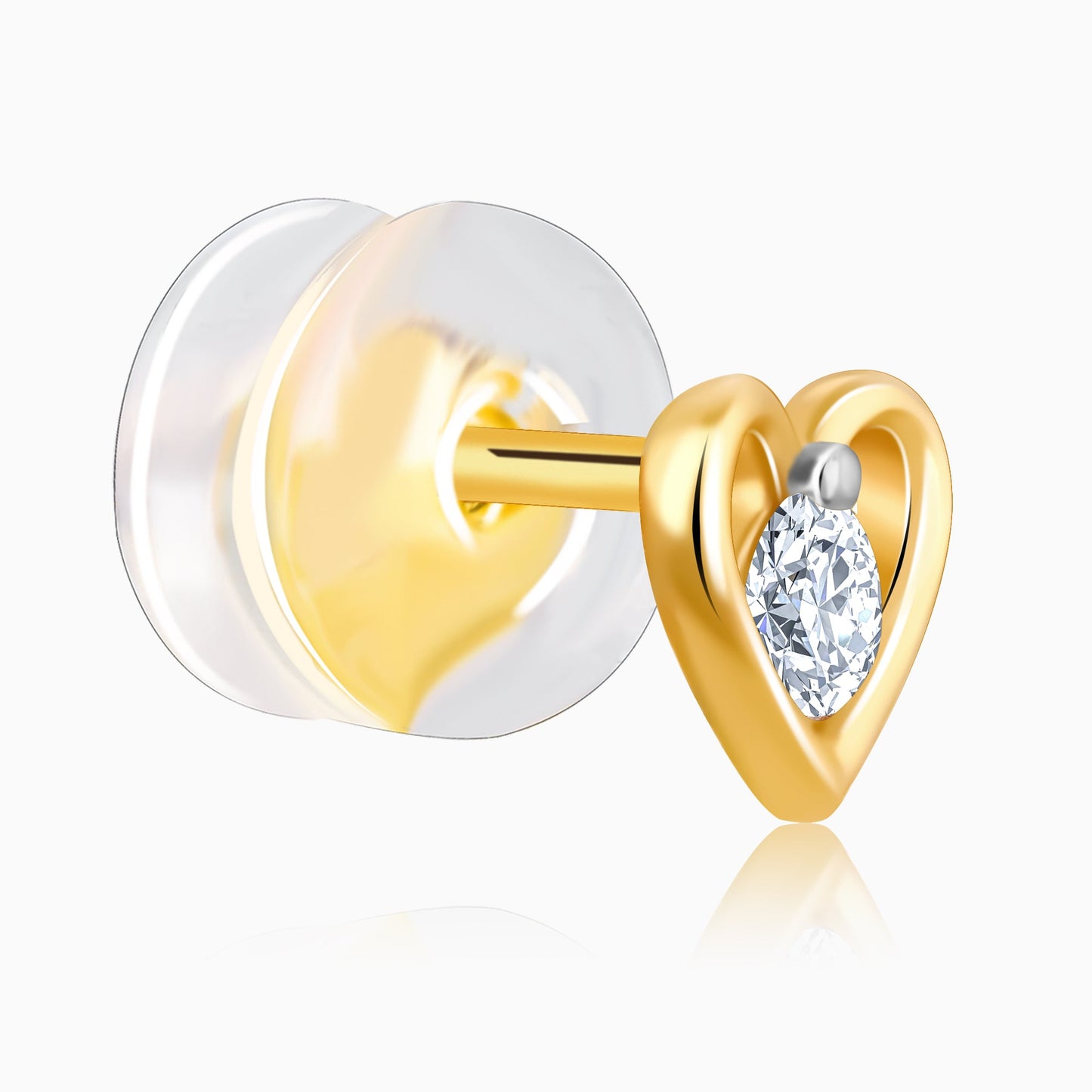 Gold Timeless Heart Diamond Earrings