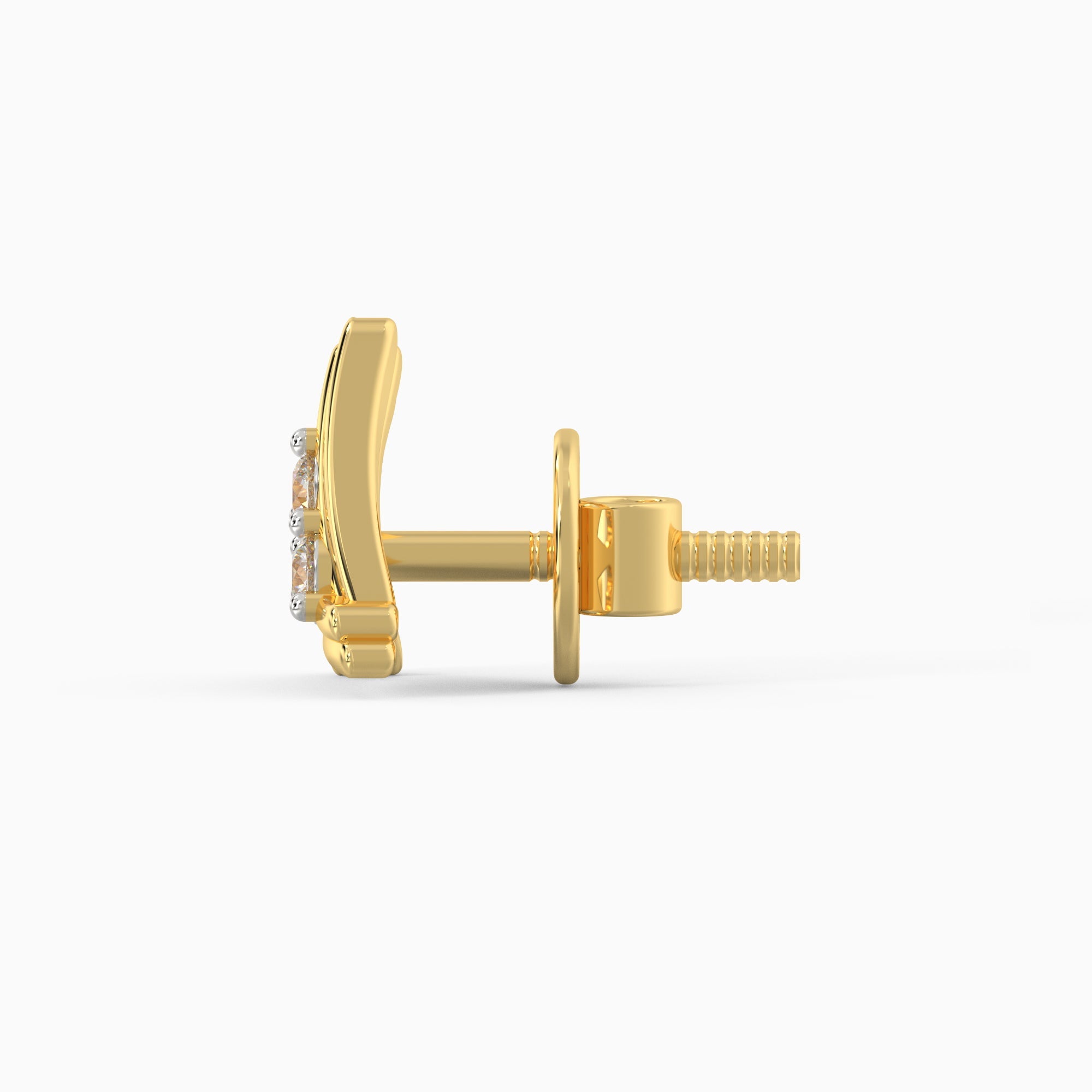 Gold Geometric Trio Diamond Earrings