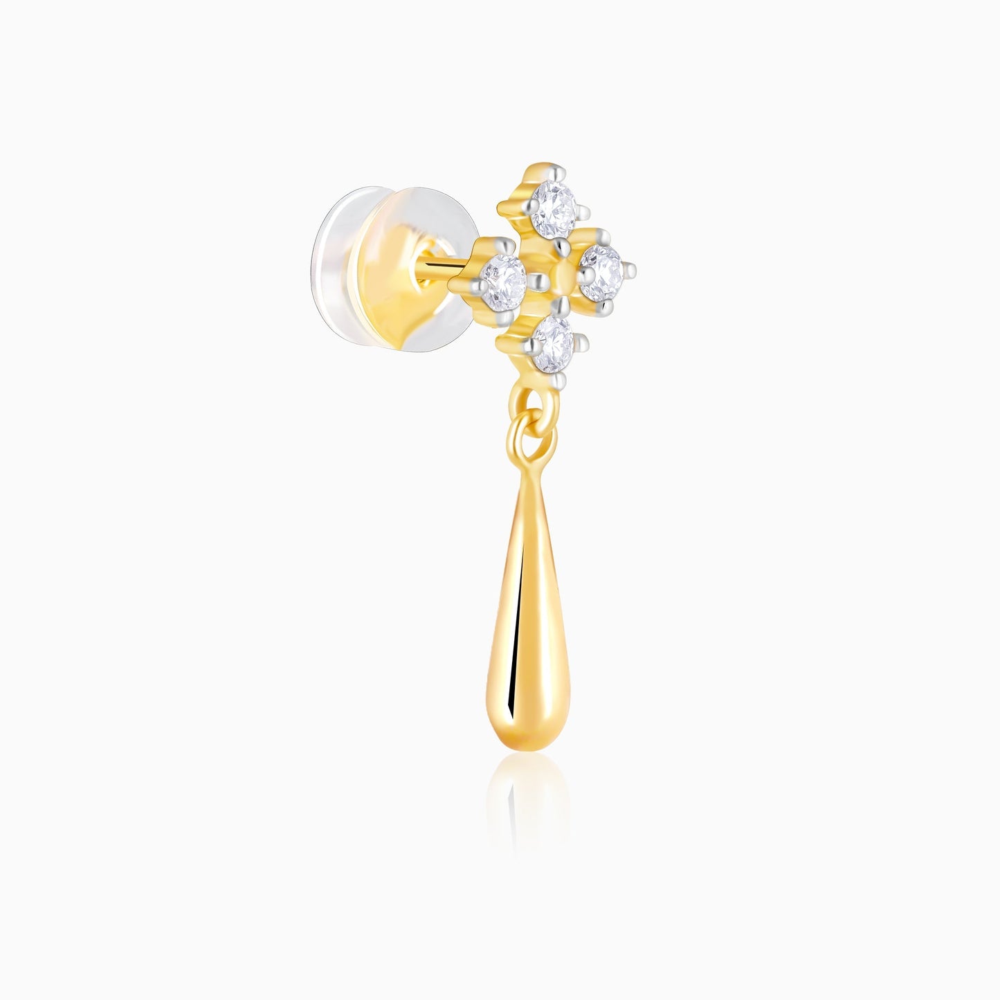 Gold Dazzling Drop Diamond Earrings