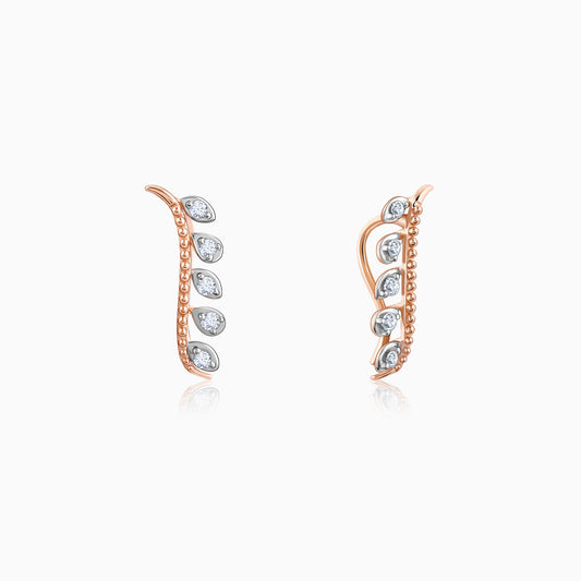 Rose Gold Diamond Climbers Earrings