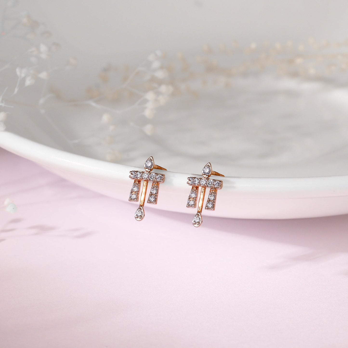 Rose Gold Worthy Diamond Earrings