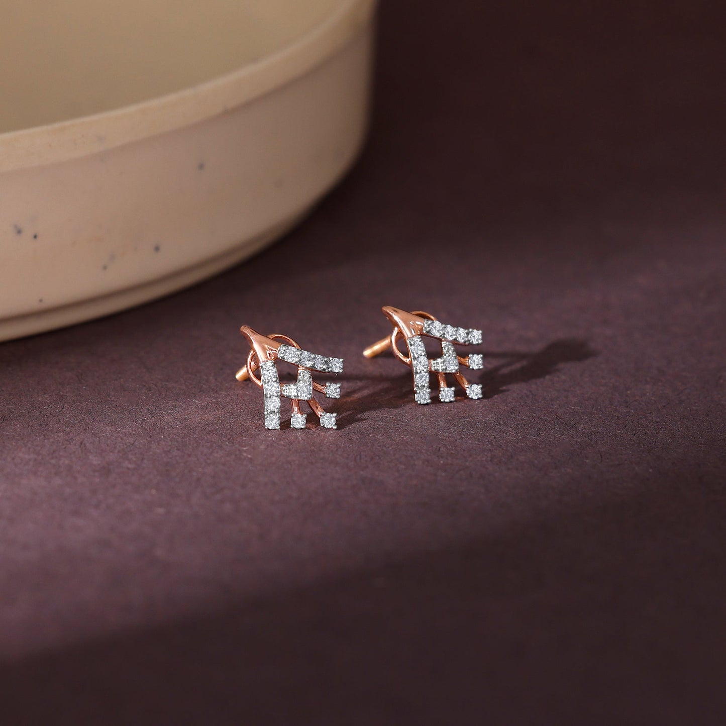 Rose Gold Benignant Diamond Earrings