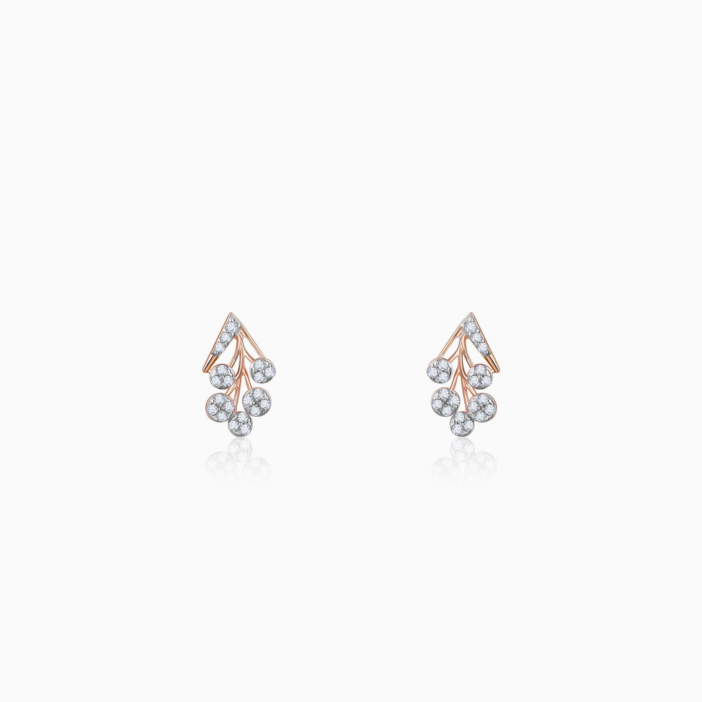 Rose Gold Cluster Diamond Earrings