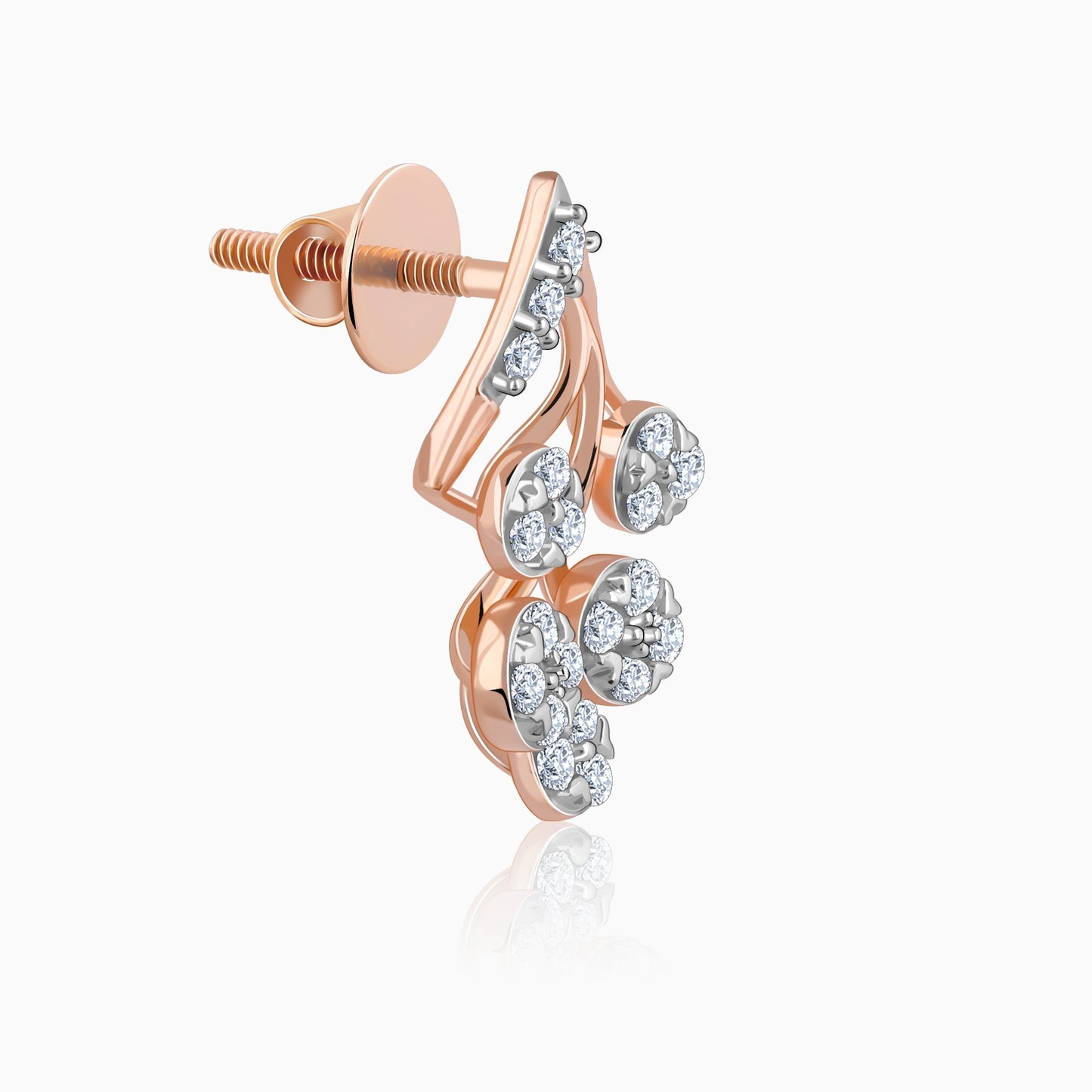 Rose Gold Cluster Diamond Earrings