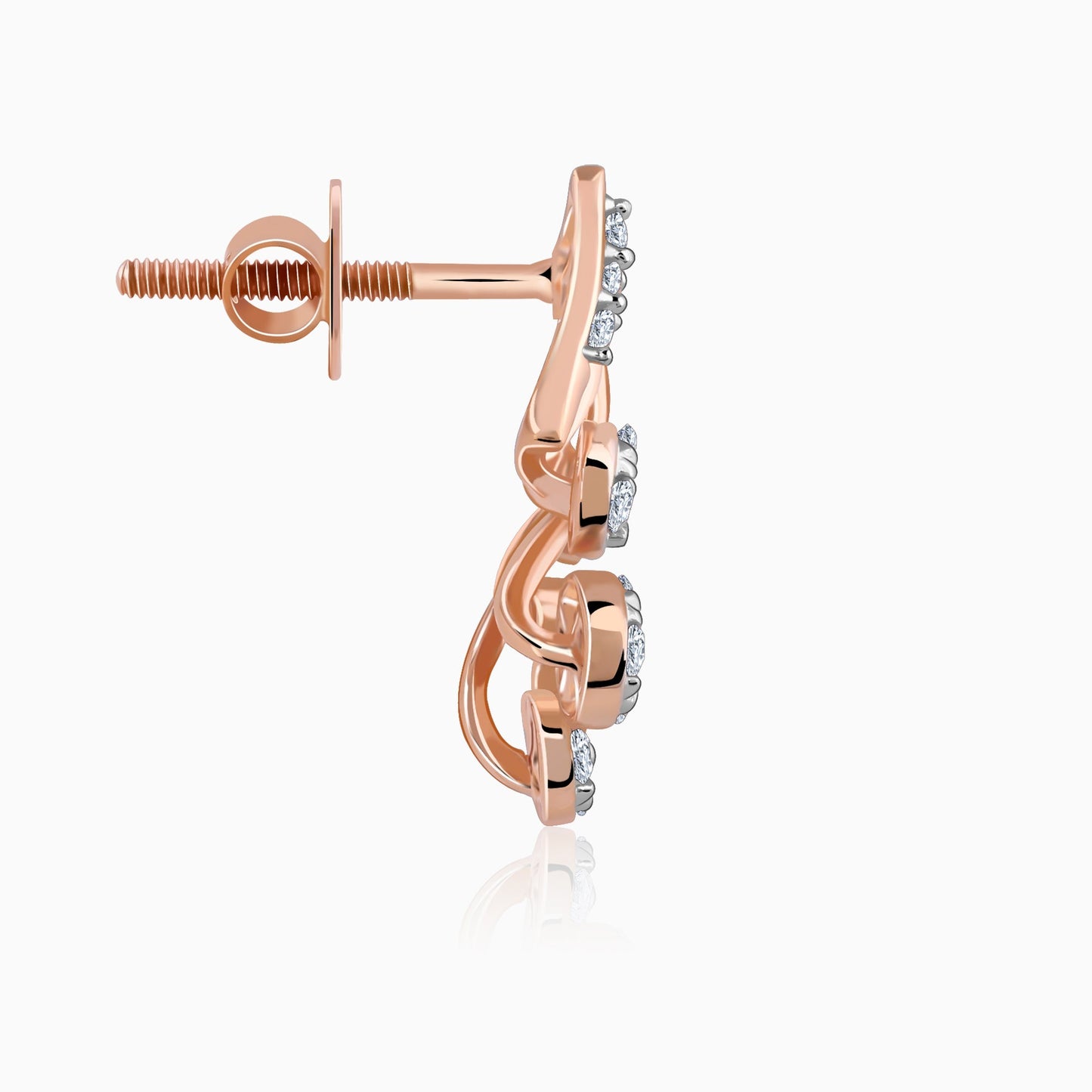 Rose Gold Cluster Diamond Earrings