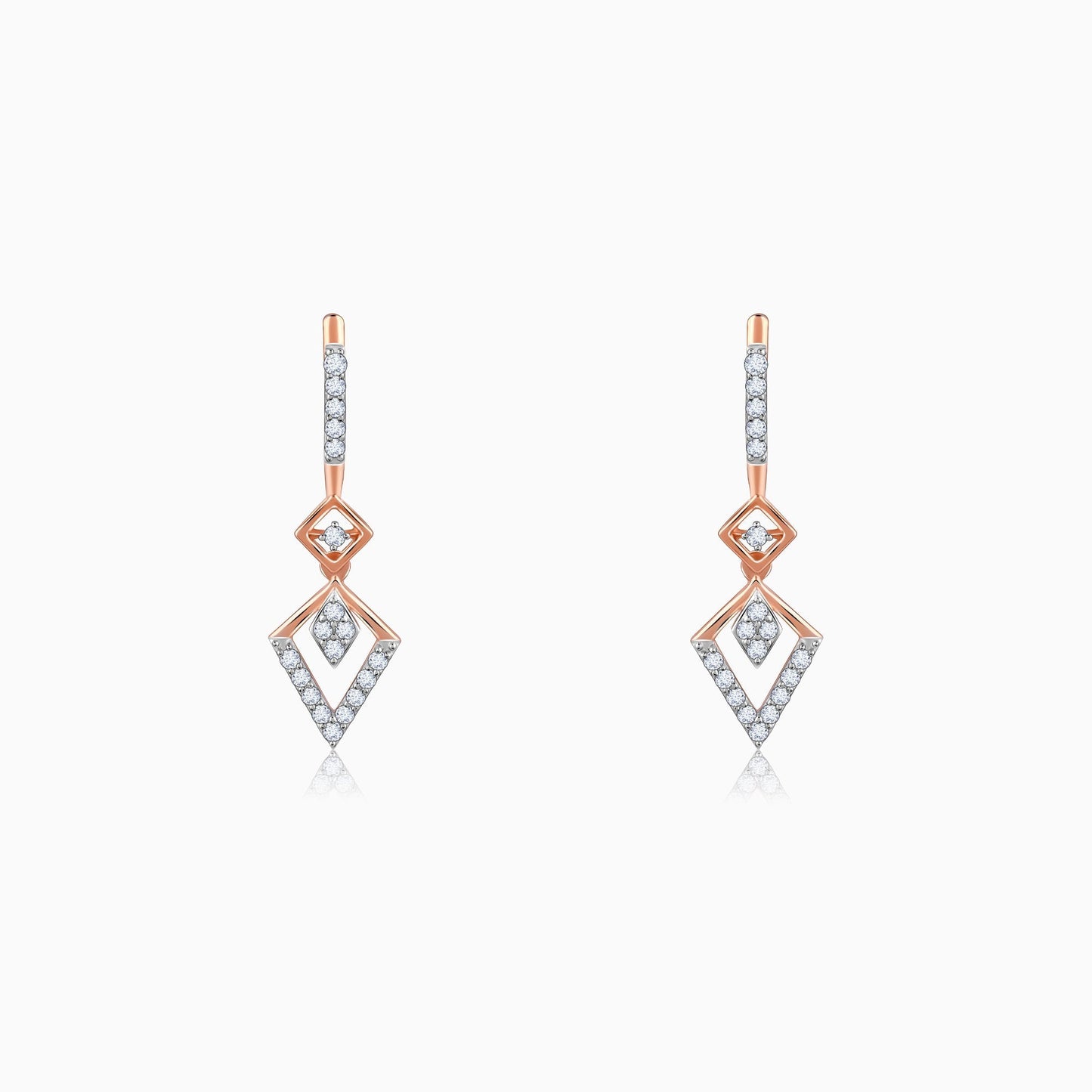 Rose Gold Swanky Diamond Earrings