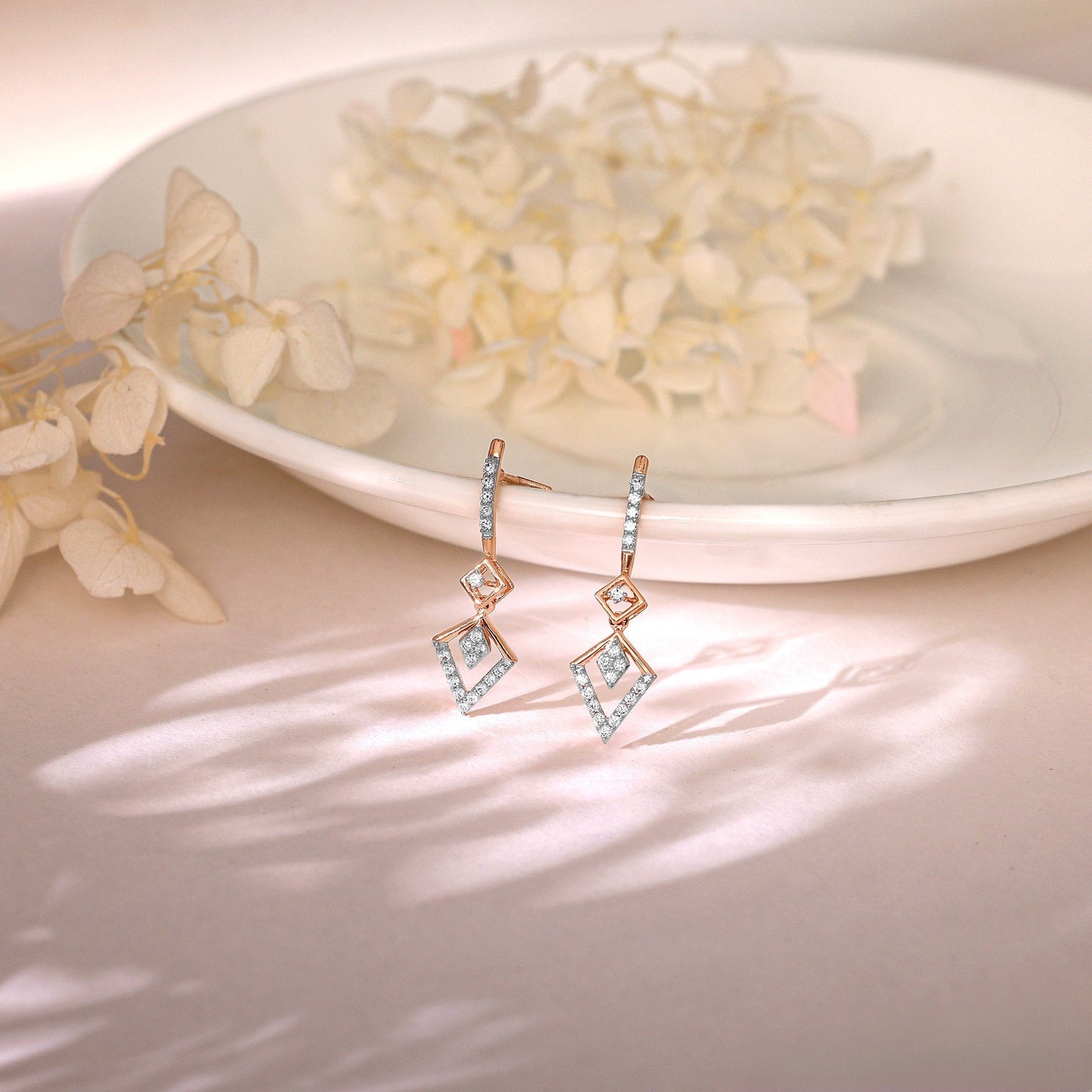 Rose Gold Swanky Diamond Earrings