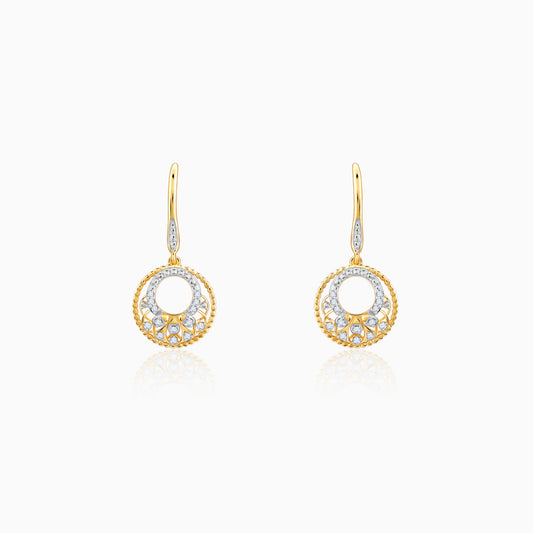 Gold Circle of Grace Diamond Earrings