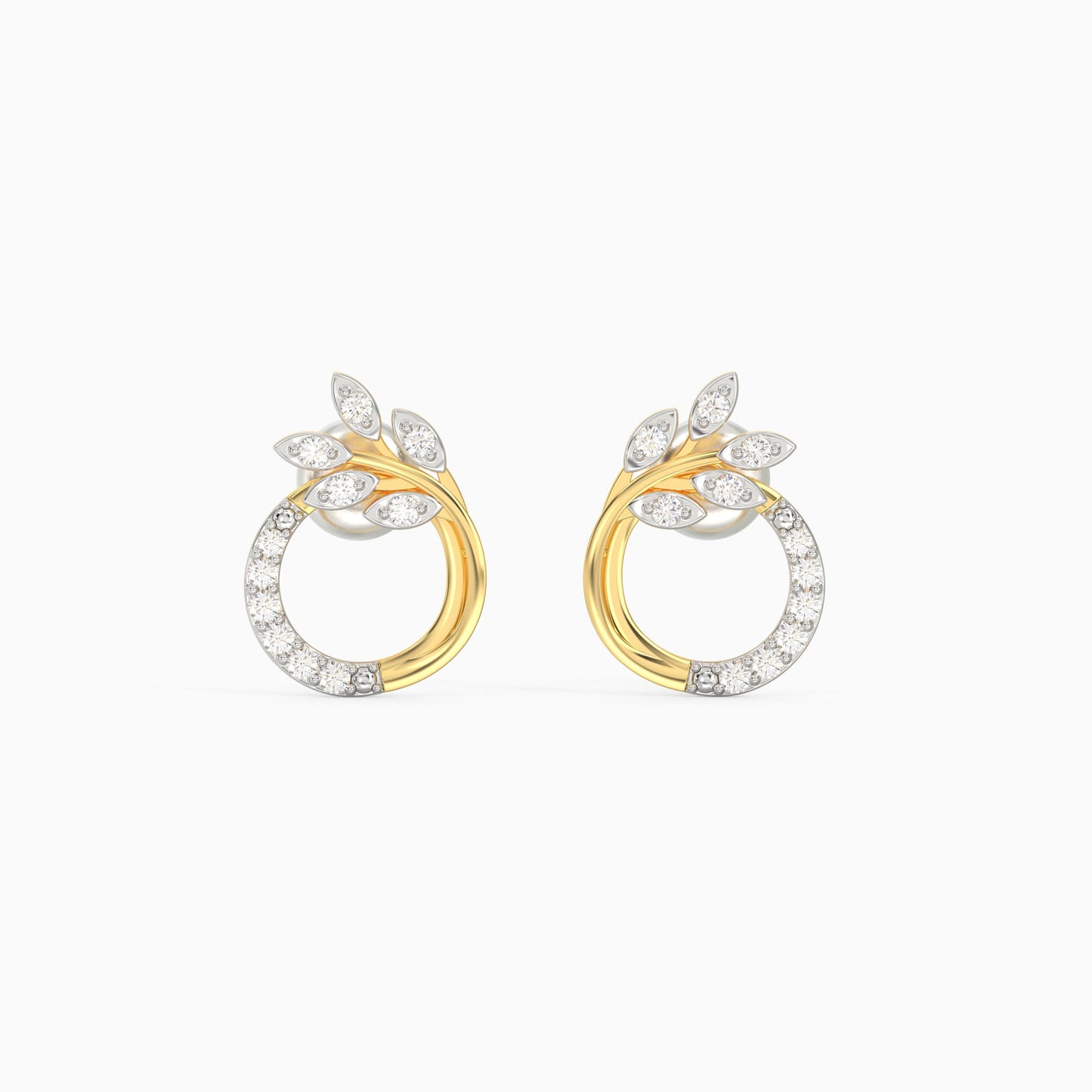 Gold Corsage Diamond Earrings