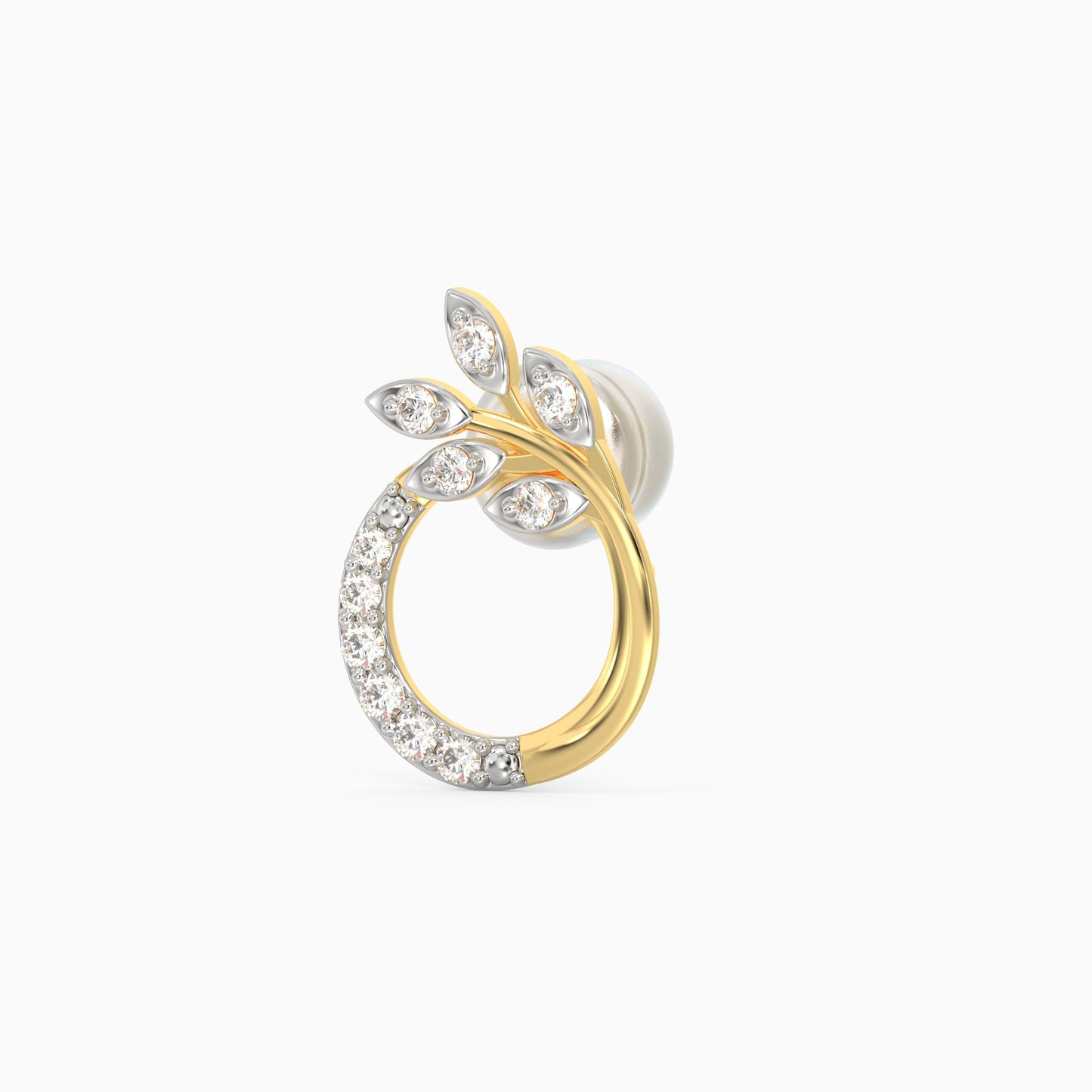 Gold Corsage Diamond Earrings