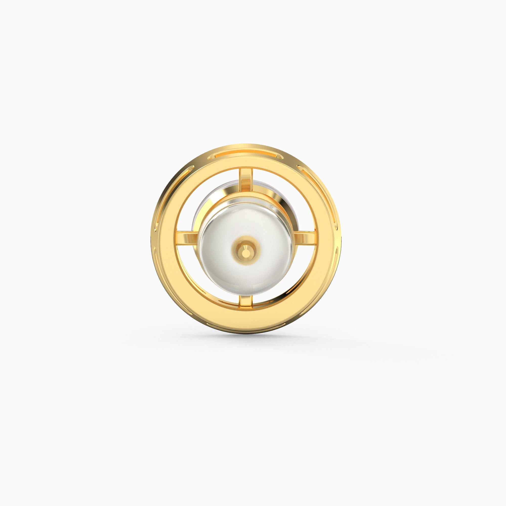 Gold Pearl Centred Diamond Earrings