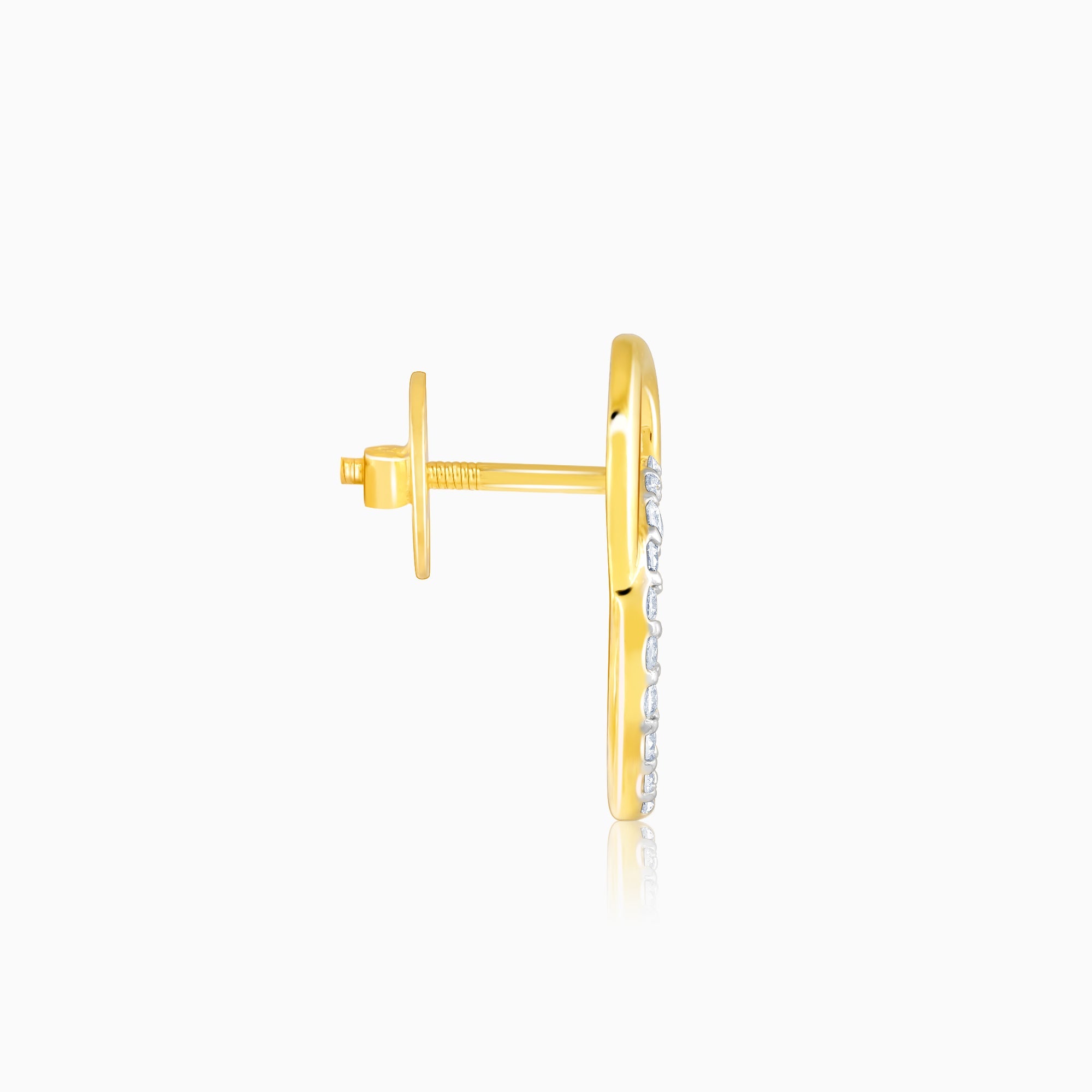 Gold Radiant Orbit Lab Grown Diamond Earrings