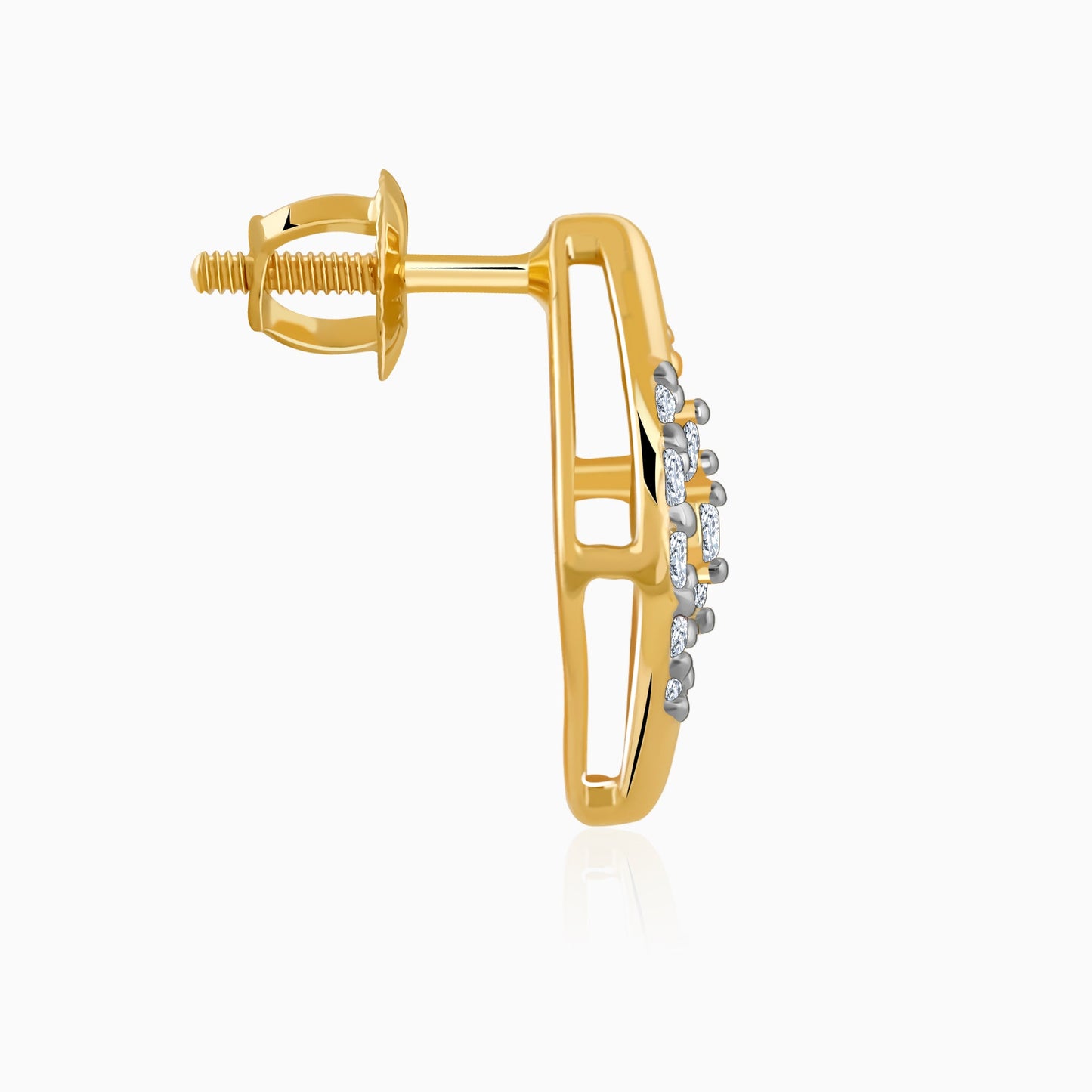 Gold Blad Diamond Earrings