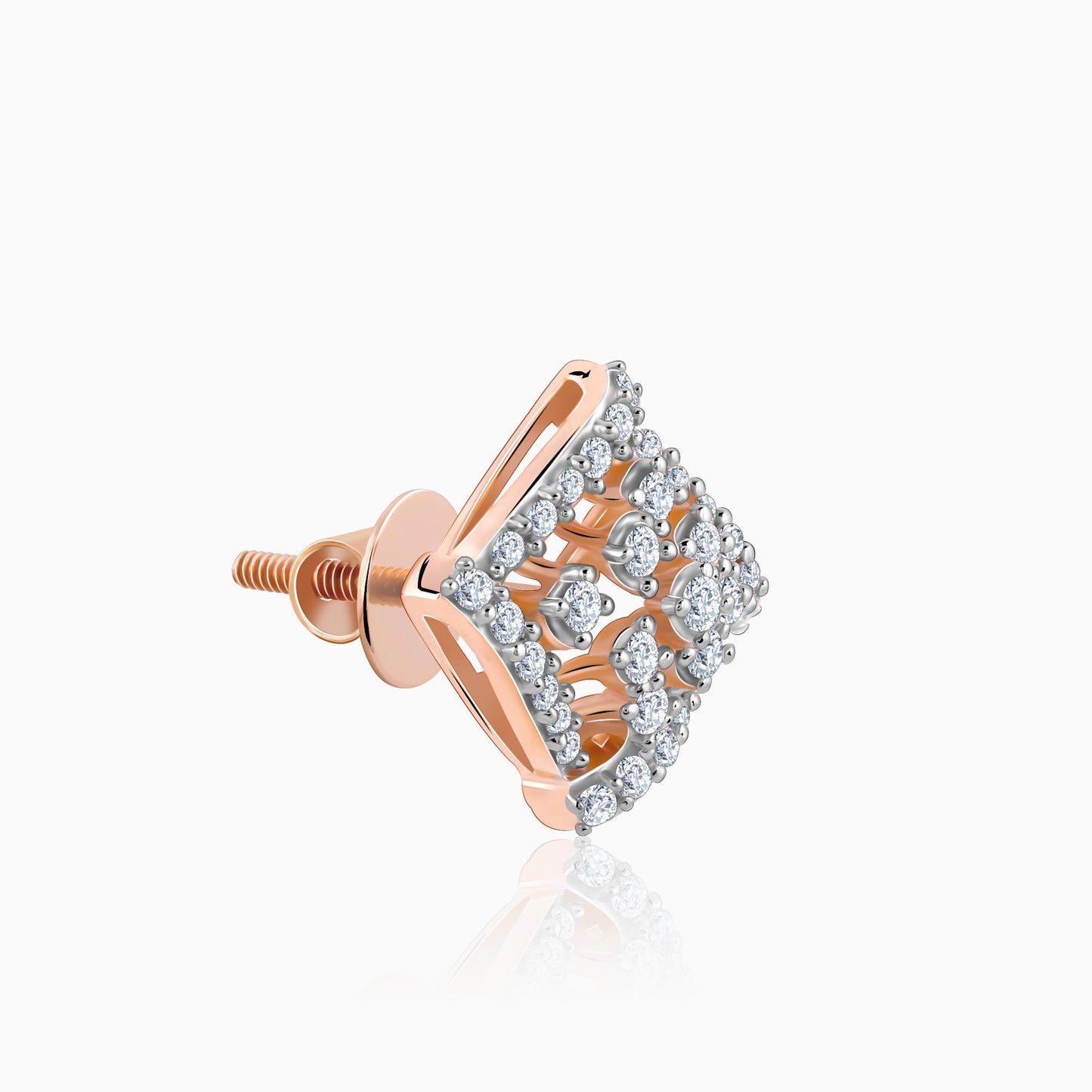 Rose Gold Quadratisch Diamond Earrings