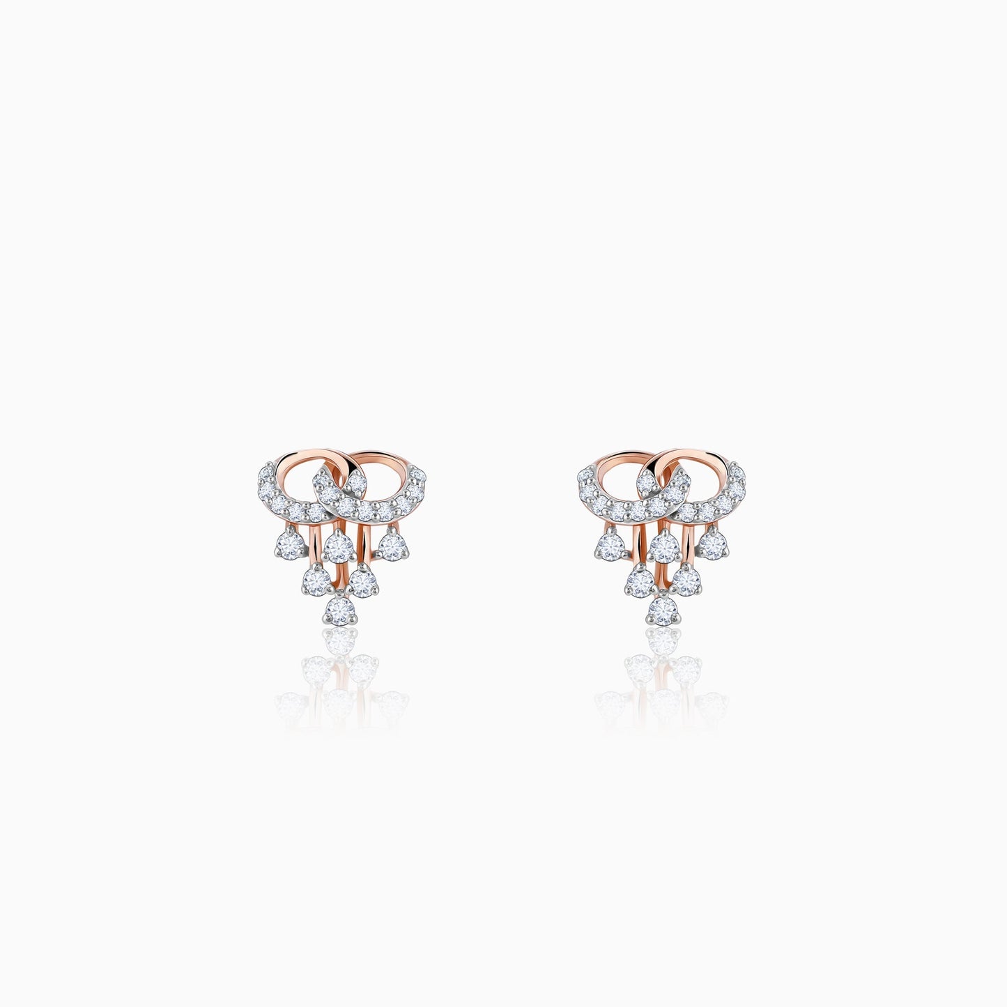 Rose Gold Royal Diamond Stud Earrings