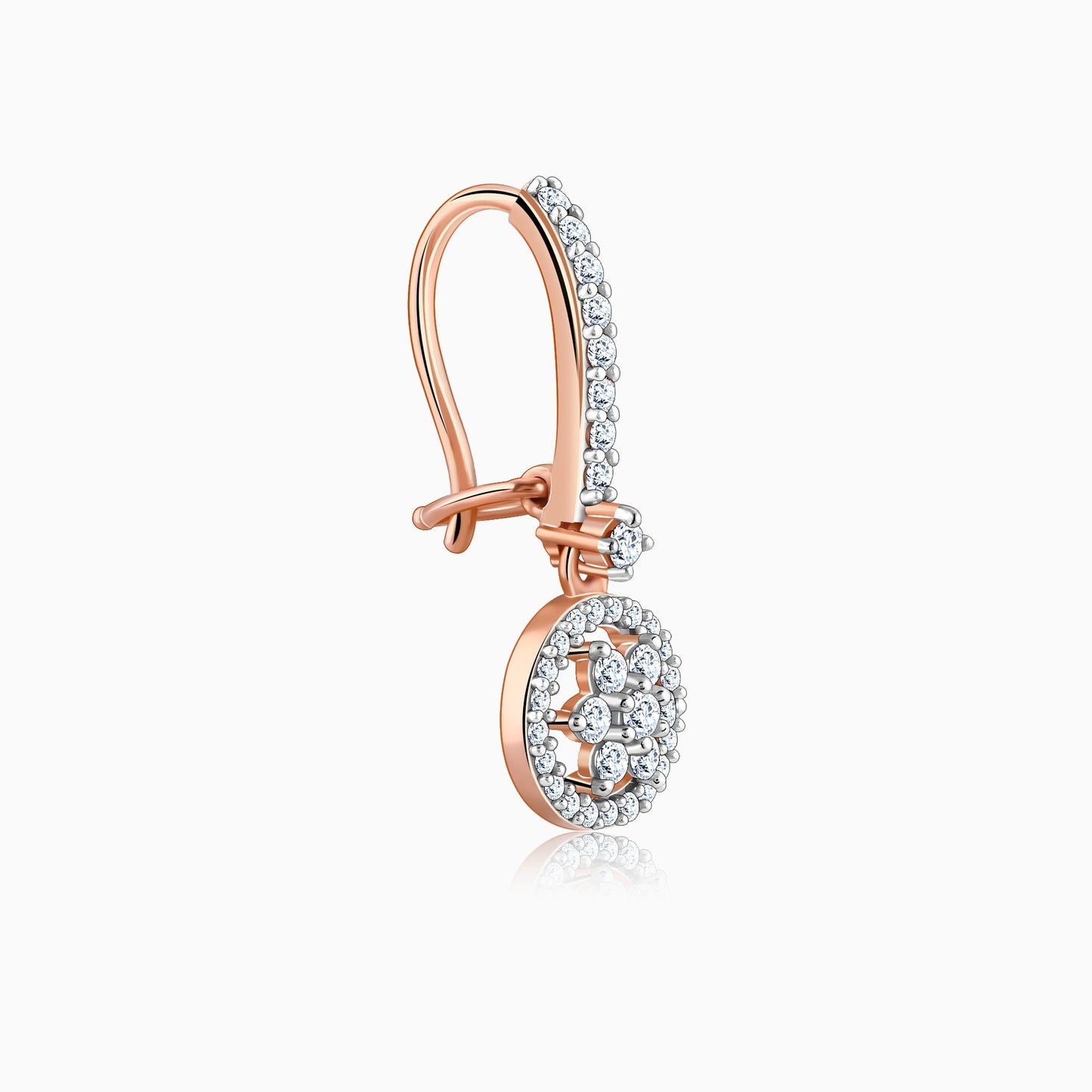 Rose Gold Harmony Solitaire Diamond Drop Earrings