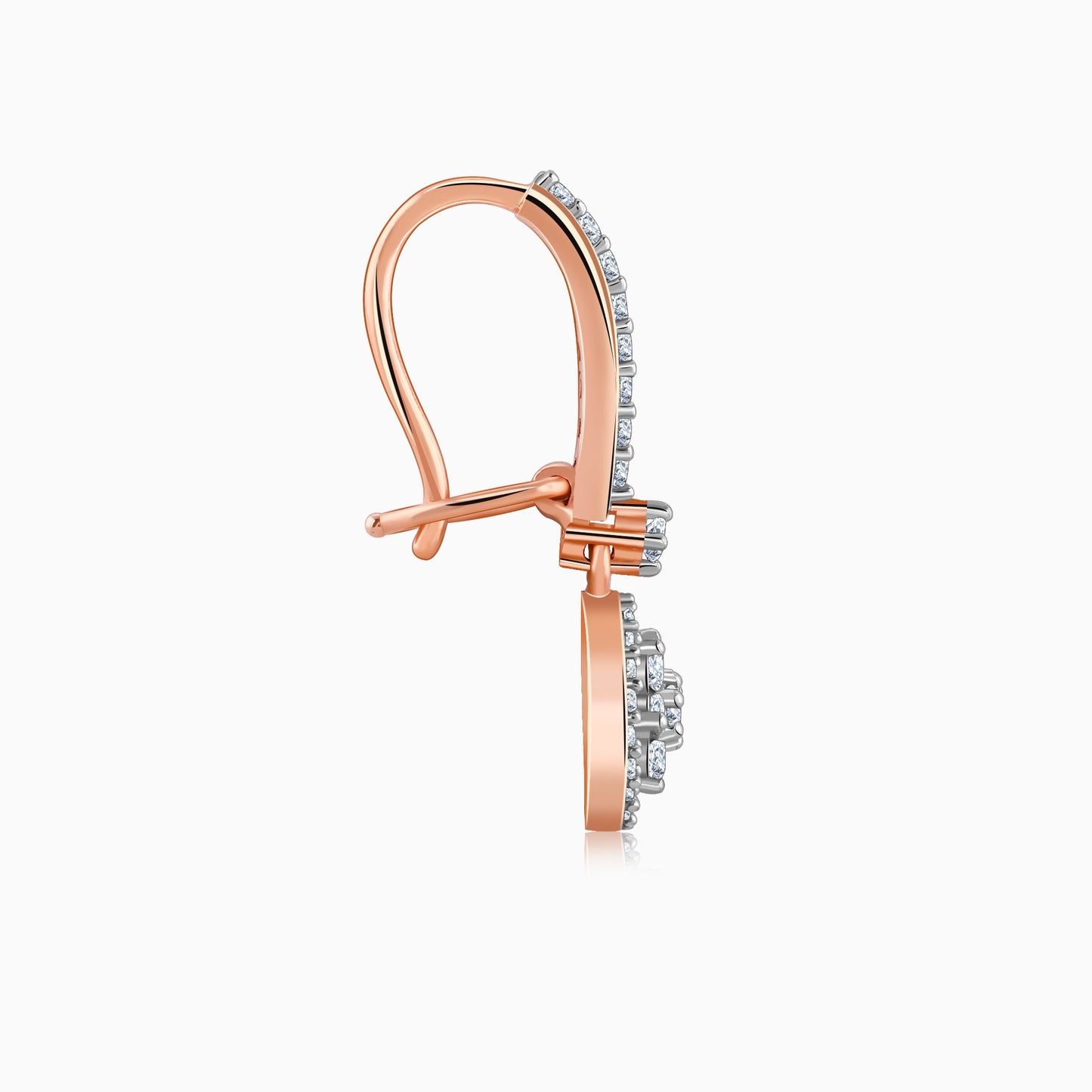Rose Gold Harmony Solitaire Diamond Drop Earrings