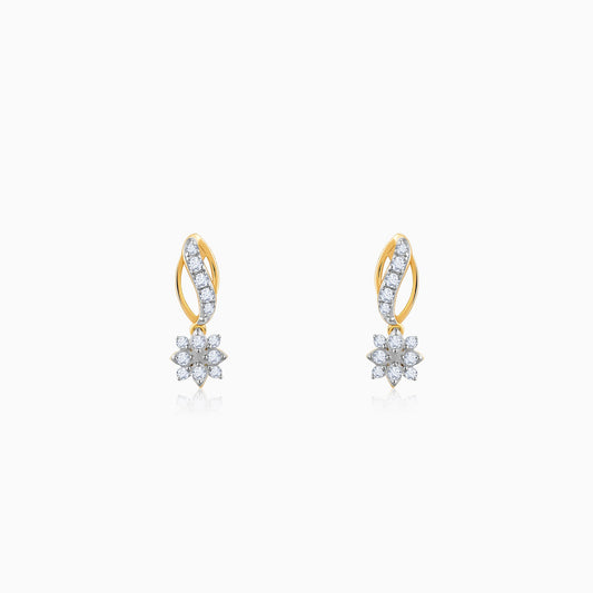 Gold Flora Flow Diamond Earrings