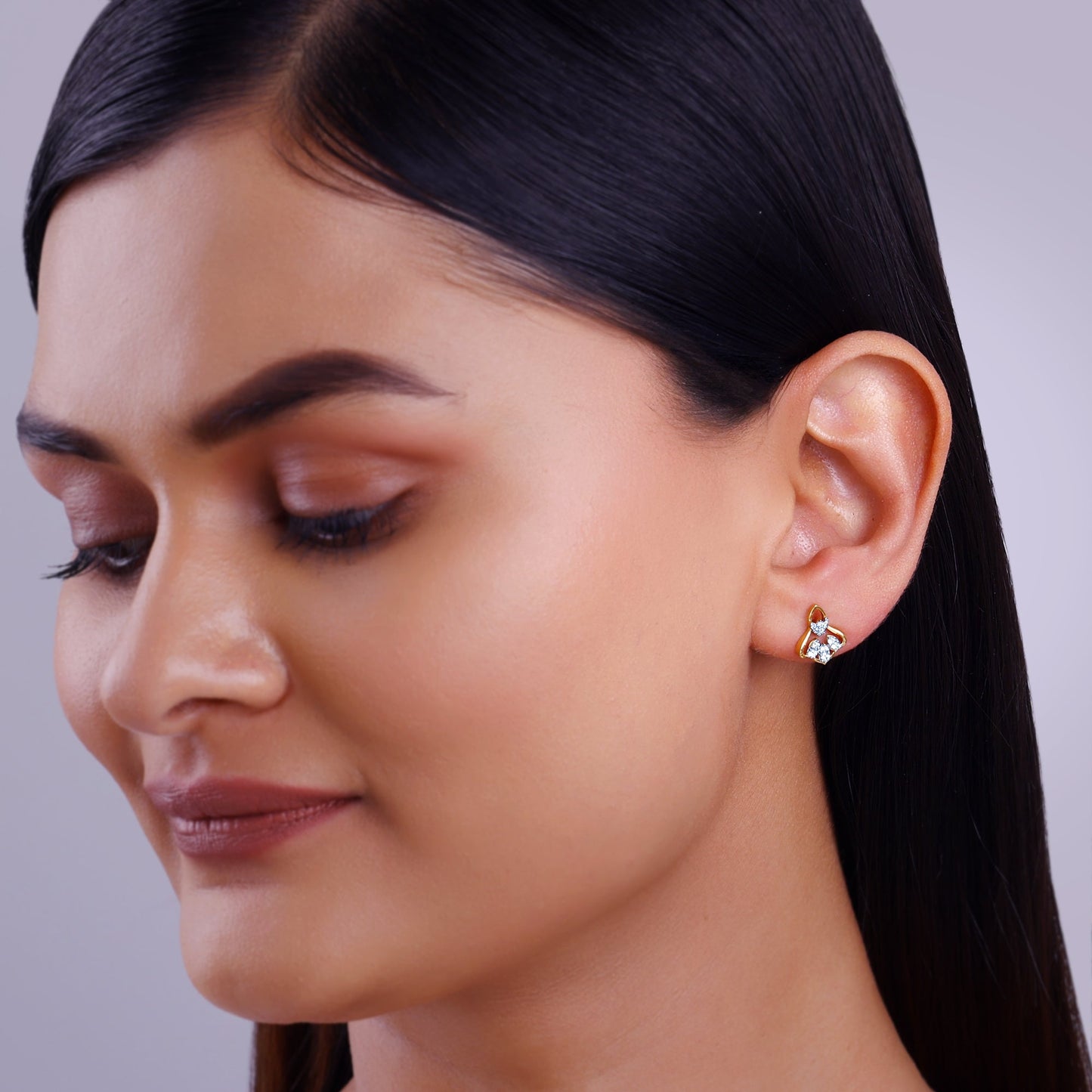 Gold Bellflower Rhapsody Lab Grown Diamond Earrings