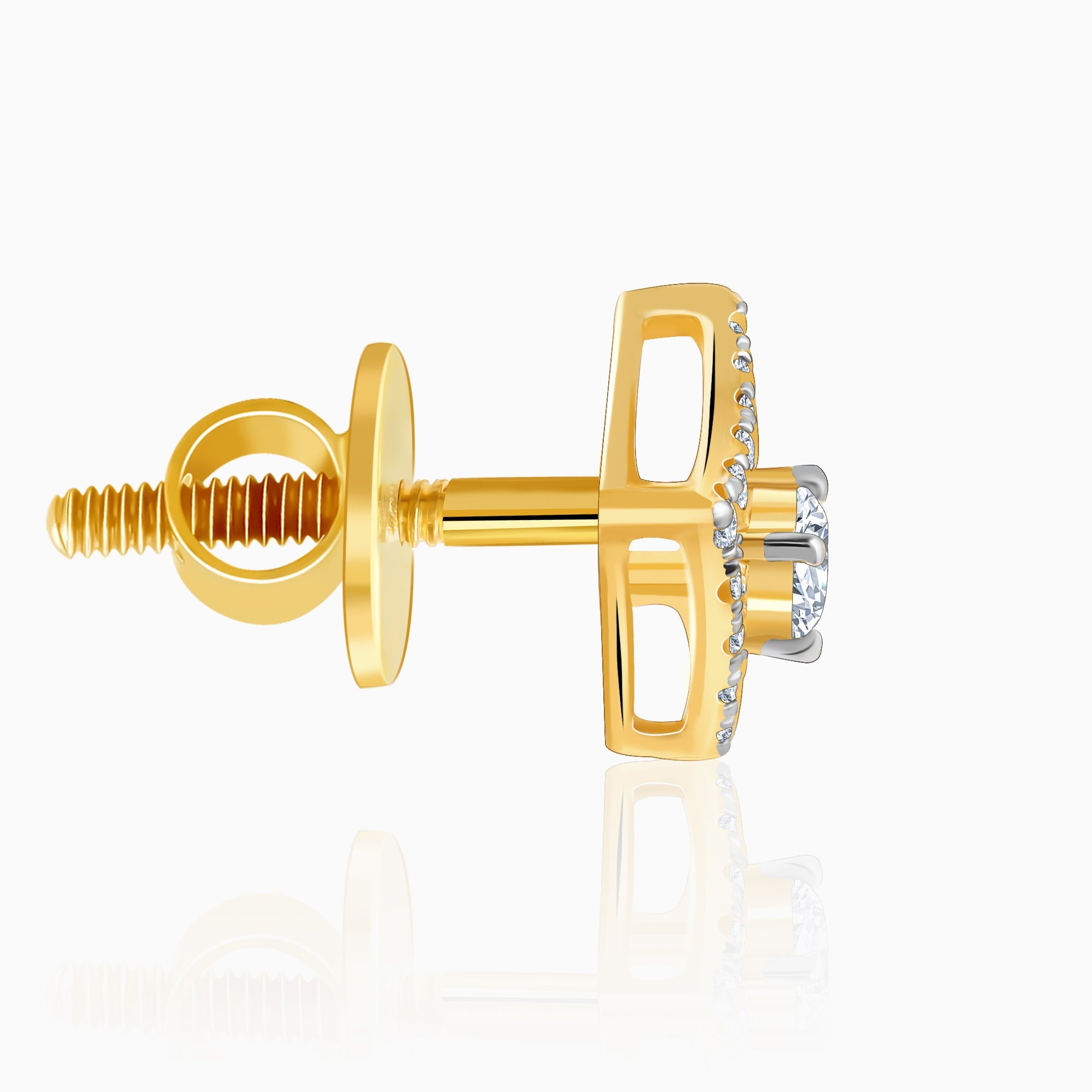 Gold Illumina Solitaire Diamond Earrings