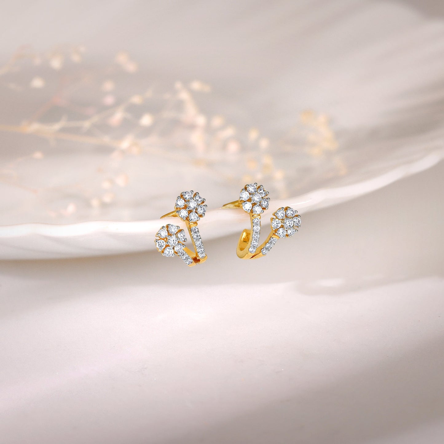 Gold Twinkle Trance Diamond Earrings