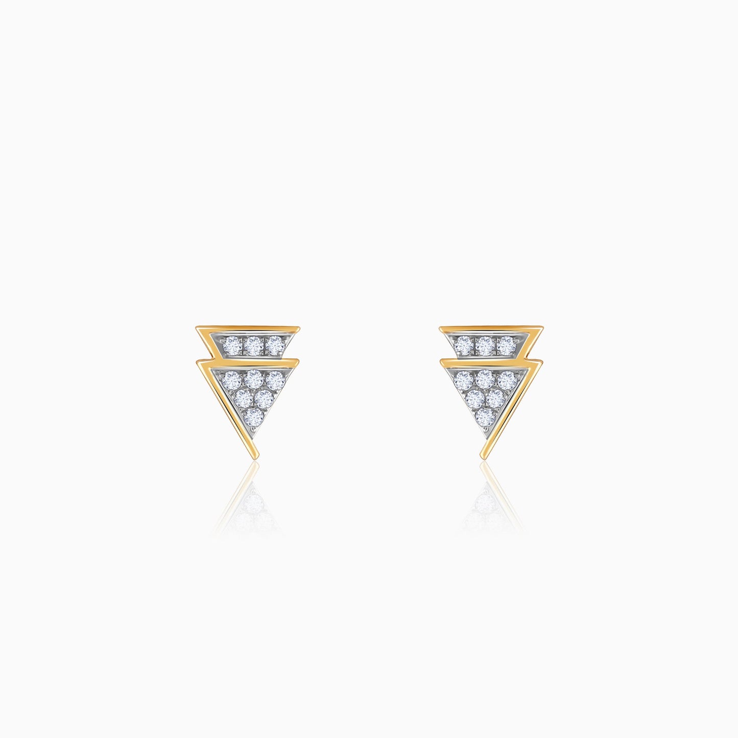 Gold Trilliant Diamond Earrings