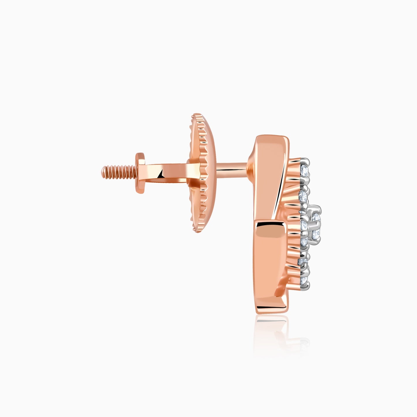 Rose Gold Sparkling Square Lab Grown Diamond Earrings