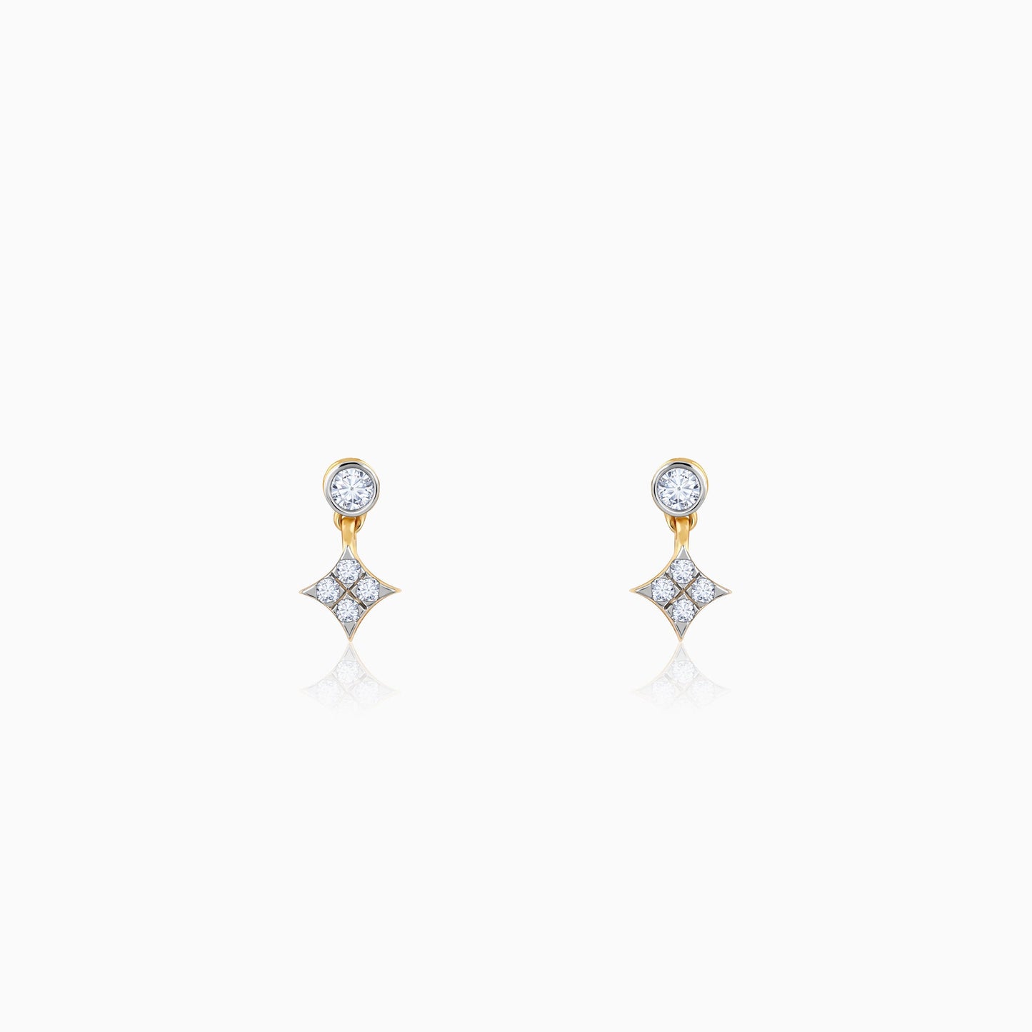 Gold Cubic Glow Diamond Earrings