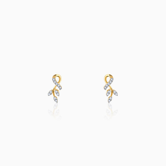 Gold Leafy Affair Diamond Earrings