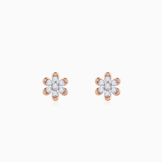 Gold Blossom Burst Diamond Earrings
