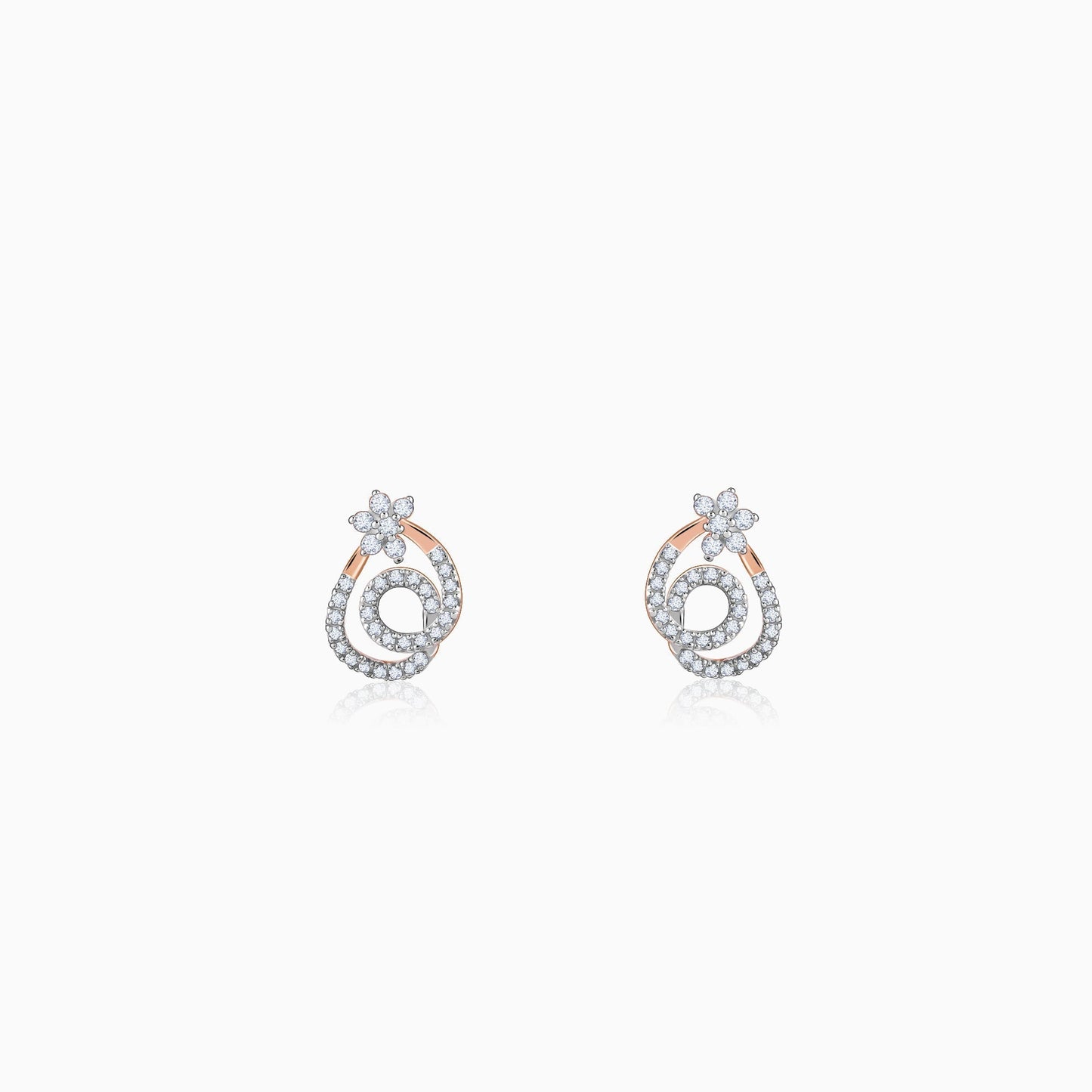 Rose Gold Twist of Grace Diamond Earrings