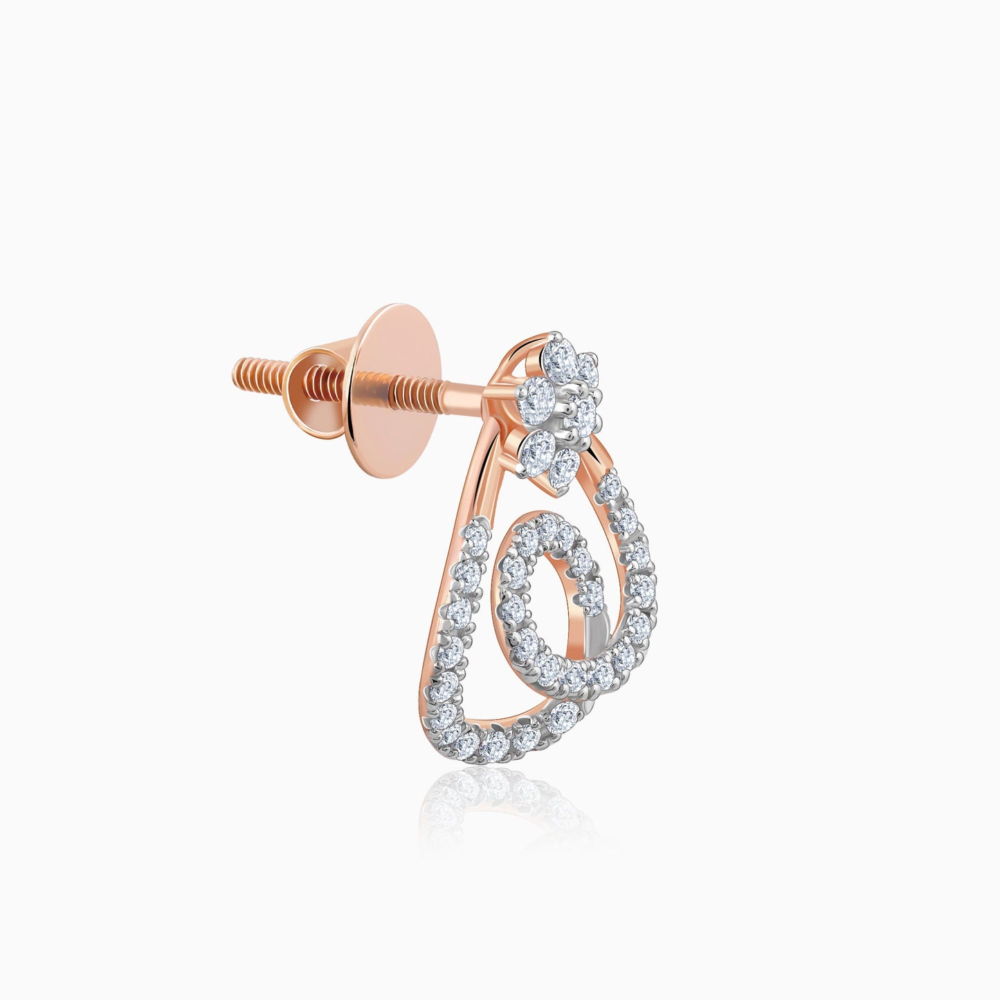 Rose Gold Twist of Grace Diamond Earrings