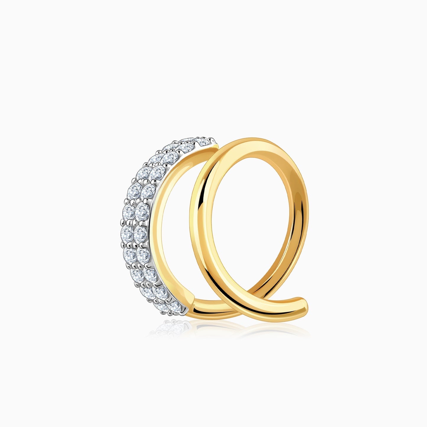Gold Unis Solitaire Diamond Earrings