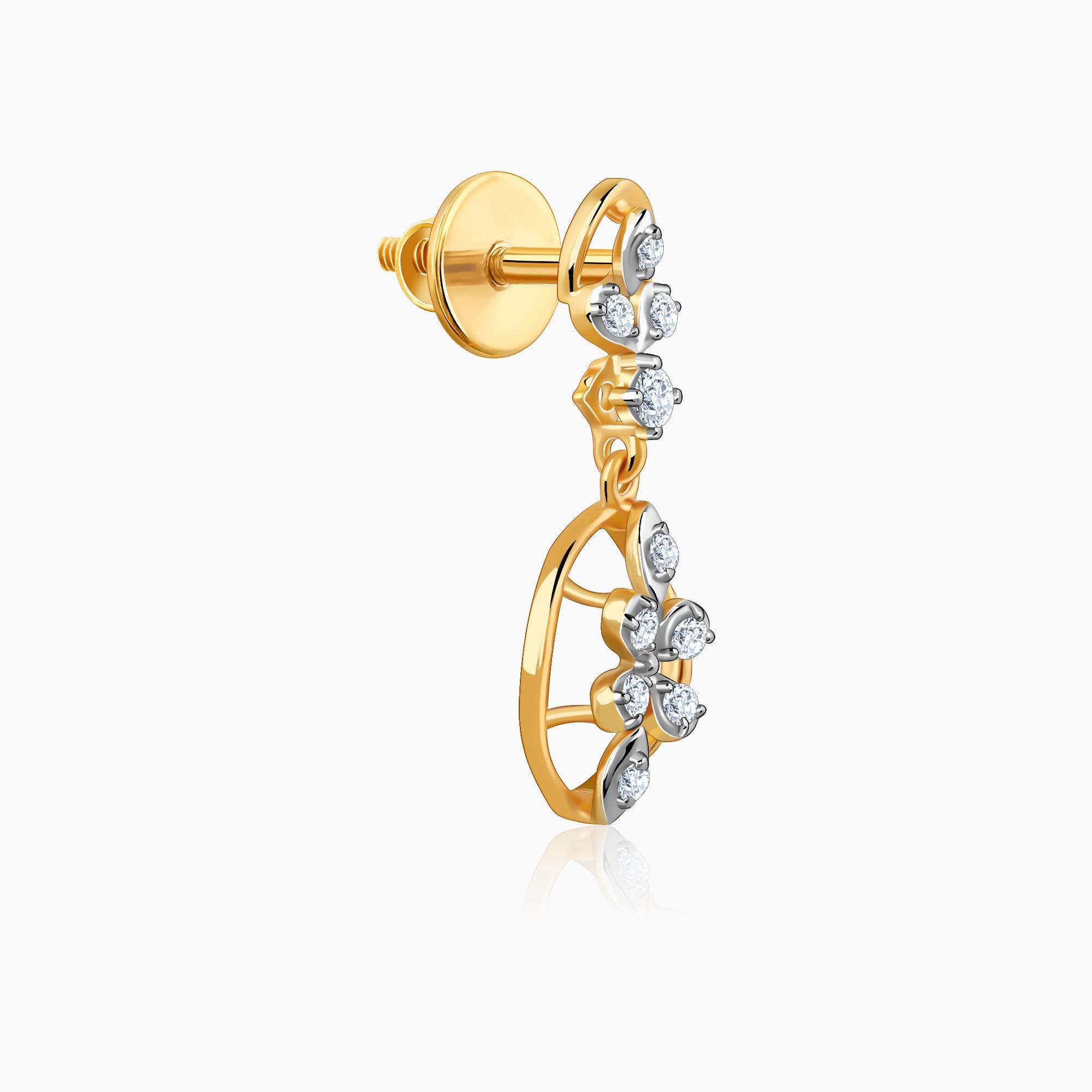 Gold Pretty Dangler Diamond Earrings
